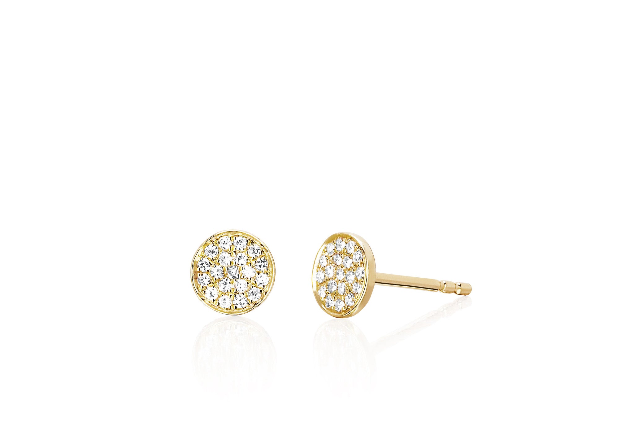 Diamond Mini Disc Stud Earring