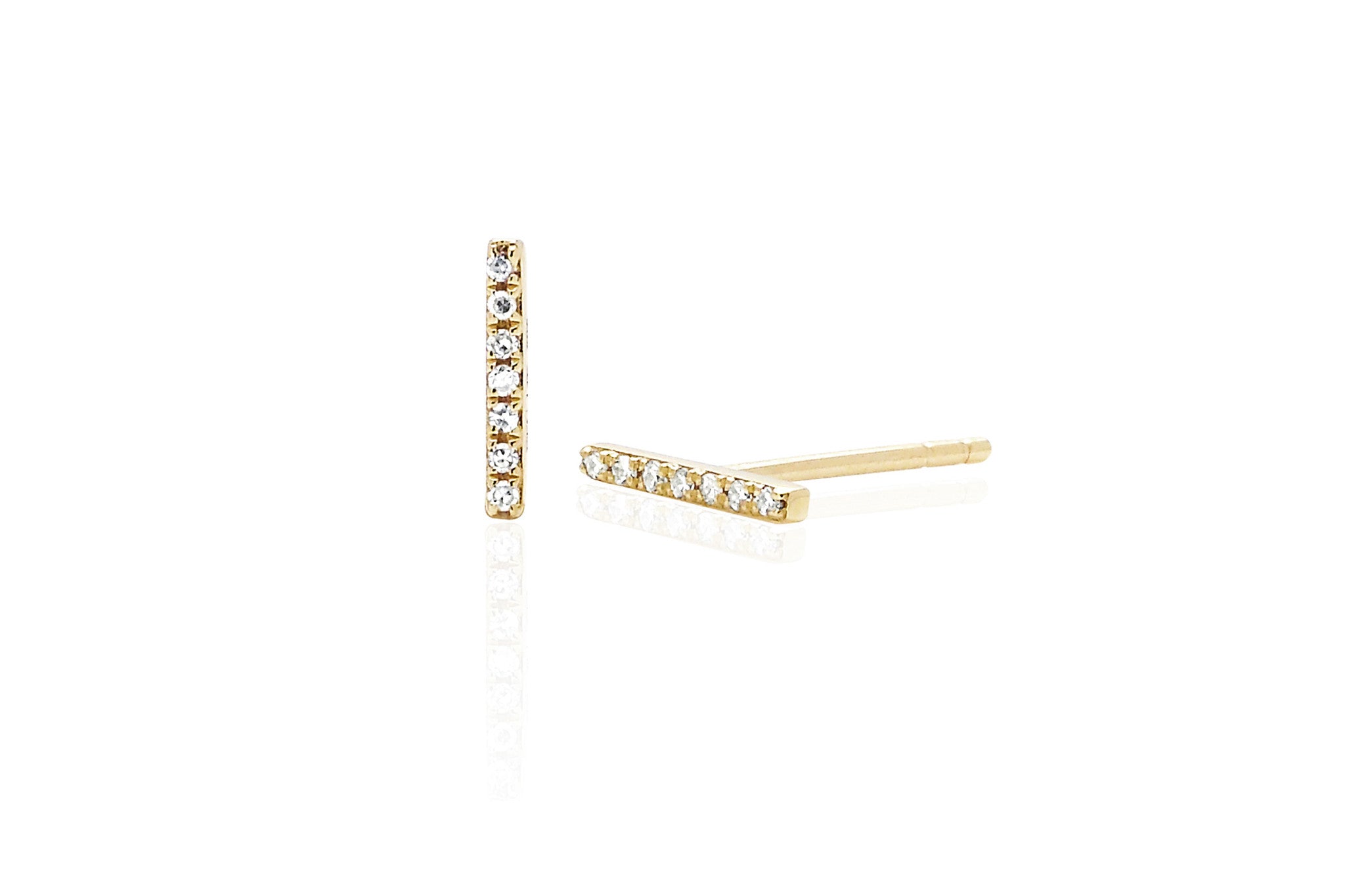 Diamond Bar Stud Earring