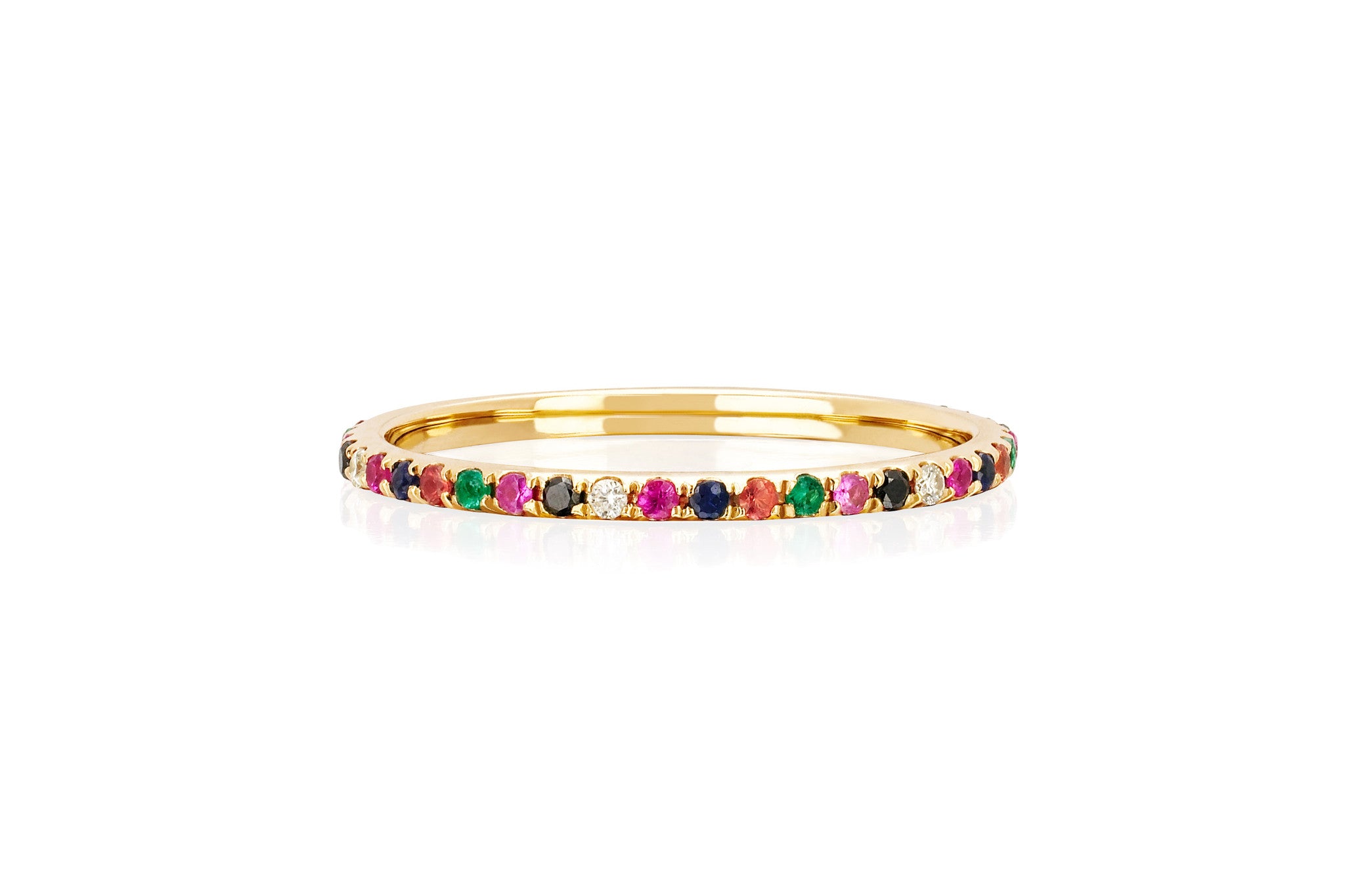 Rainbow Eternity Band Ring