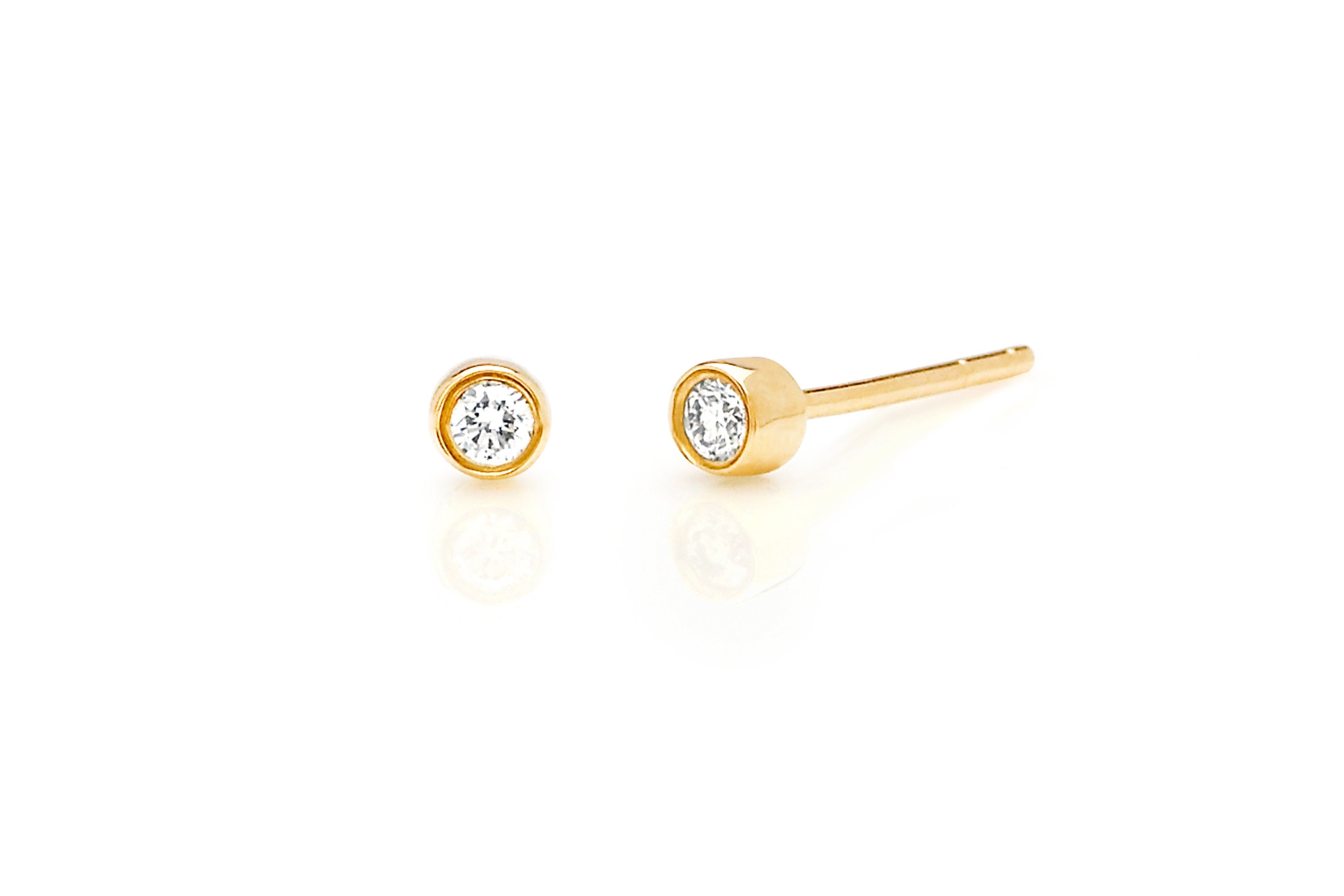 Diamond Bezel Stud Earring