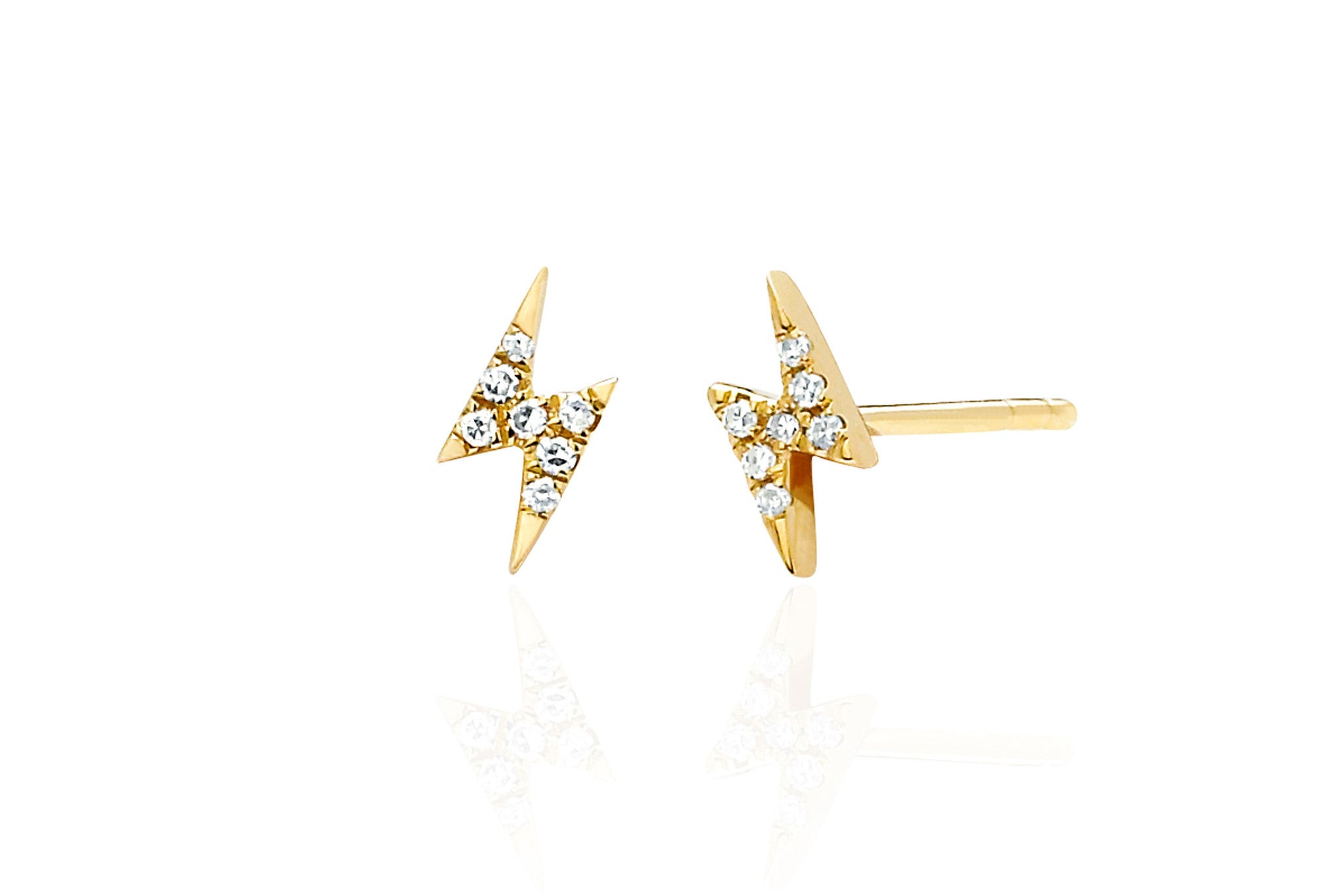 Diamond Mini Lightning Bolt Stud Earring