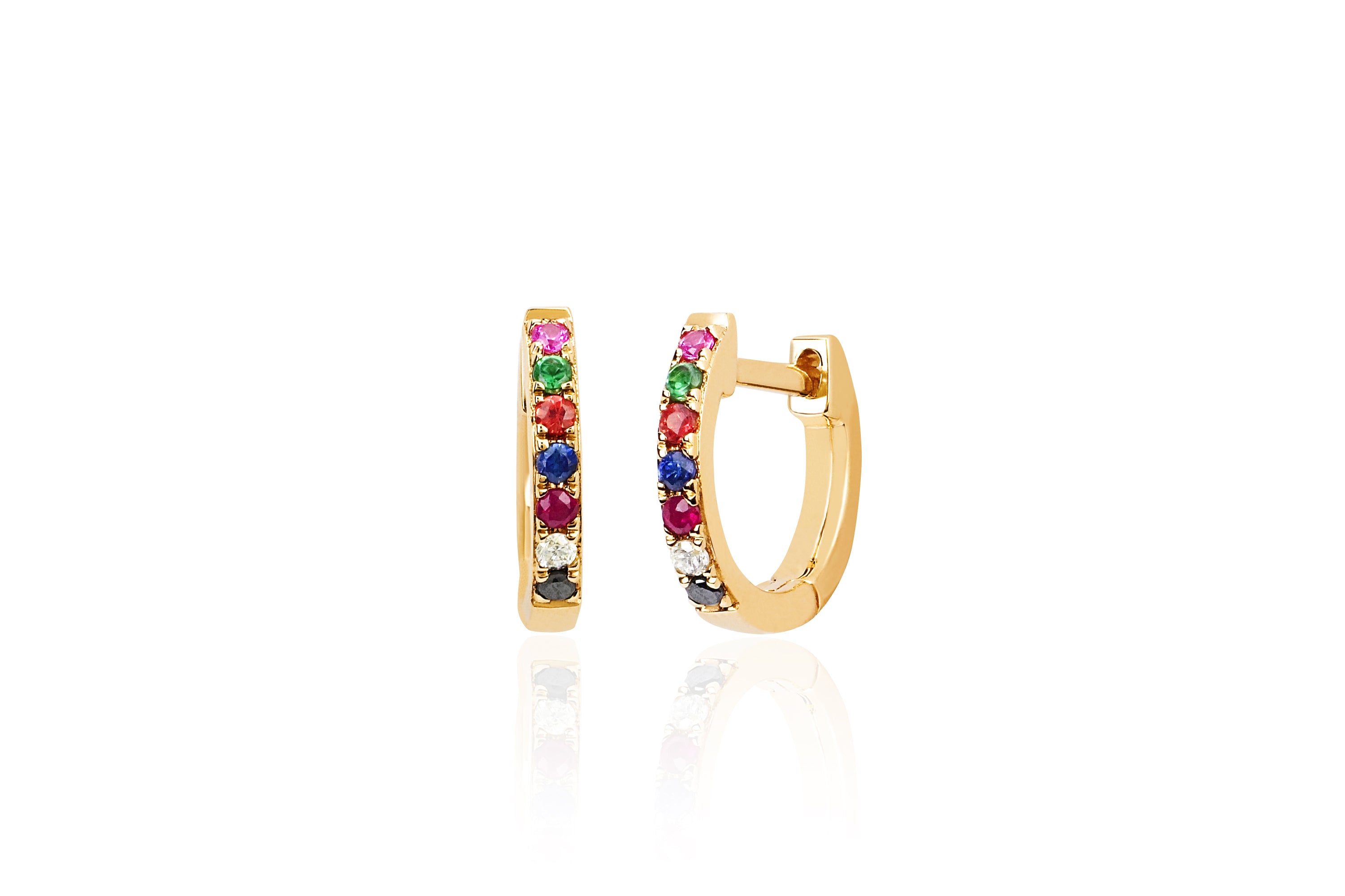 Rainbow Mini Huggie Earring