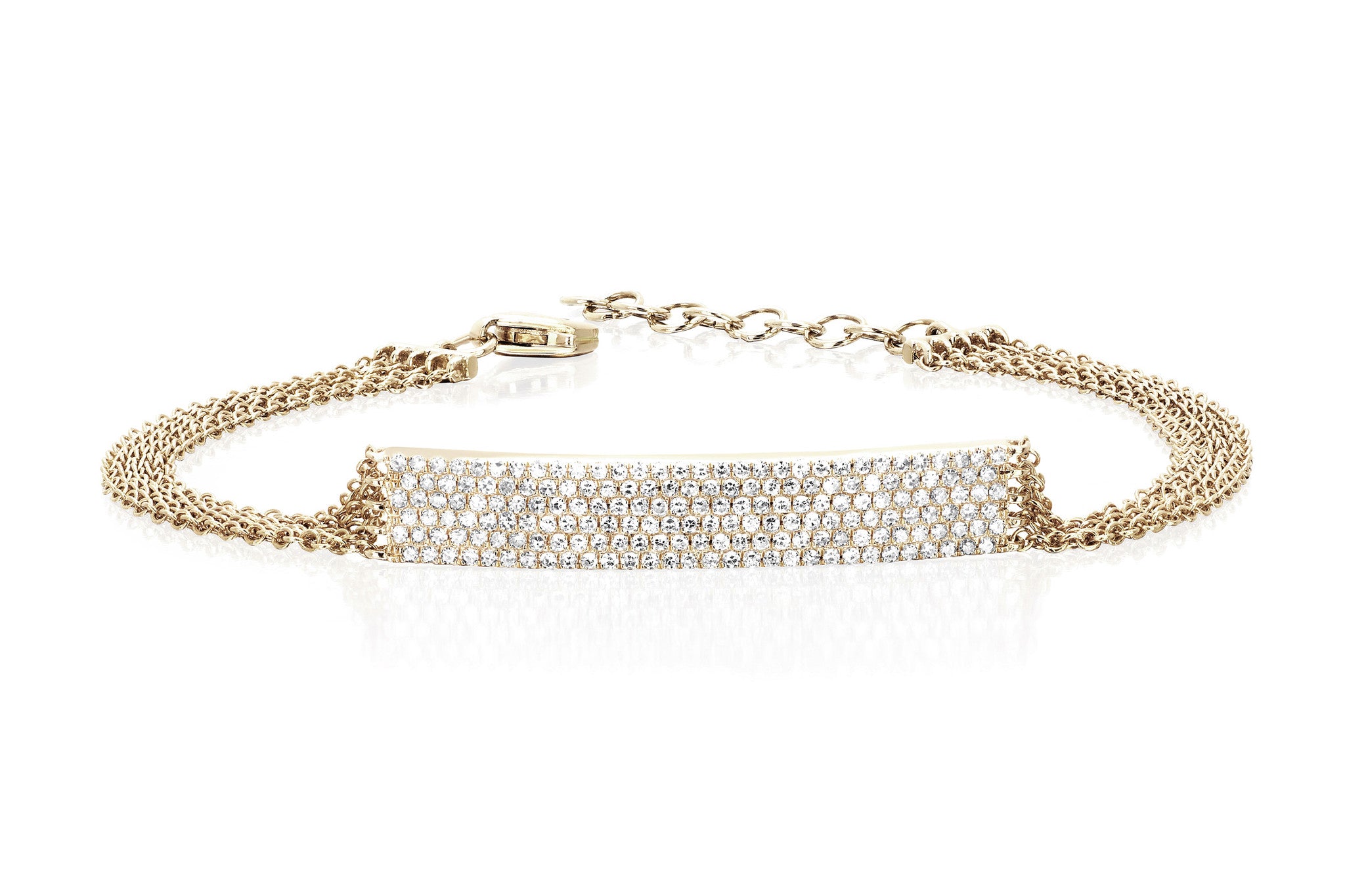 Diamond Jumbo Bar Multi Chain Bracelet