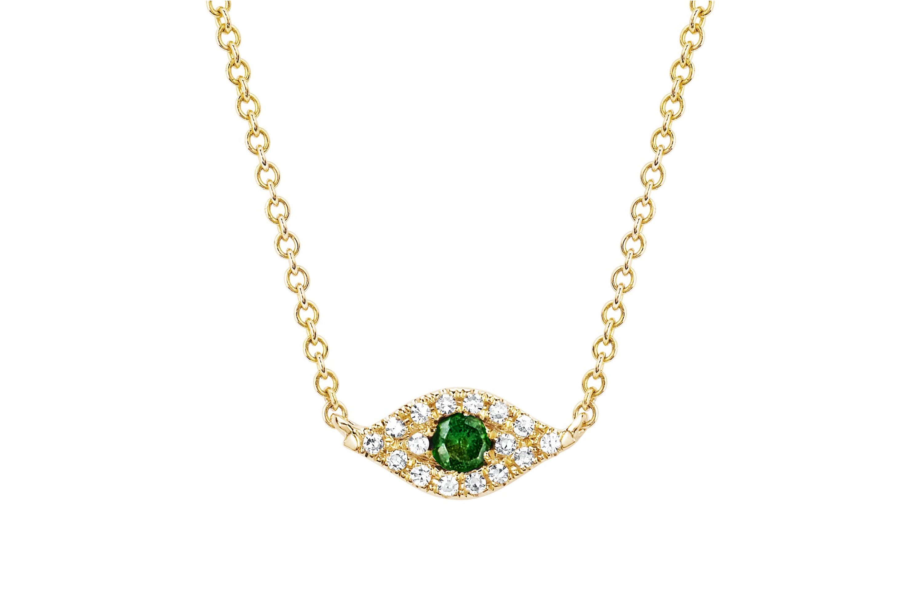 Diamond Tsavorite Evil Eye Choker