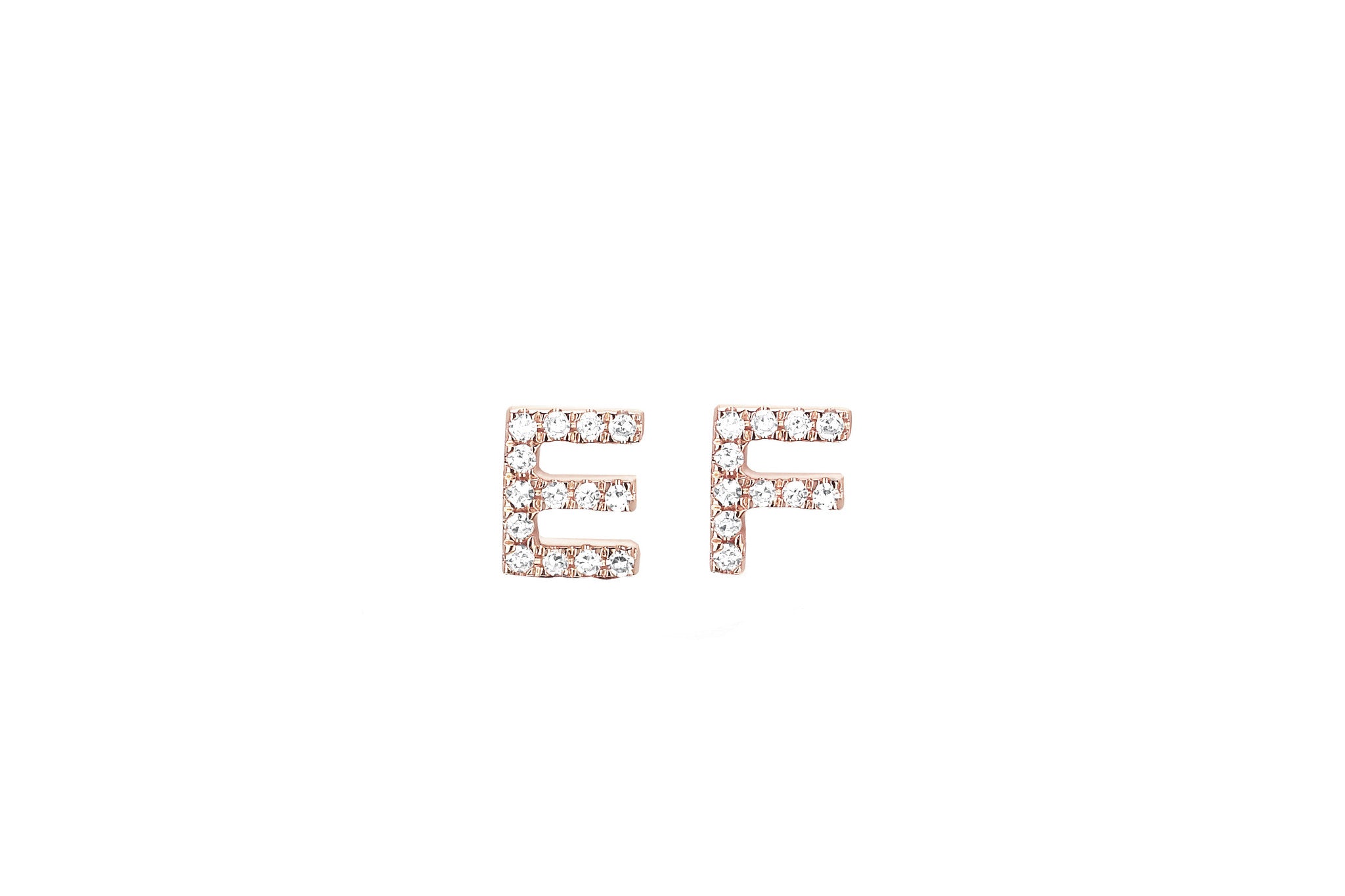 Diamond Initial Stud Earring