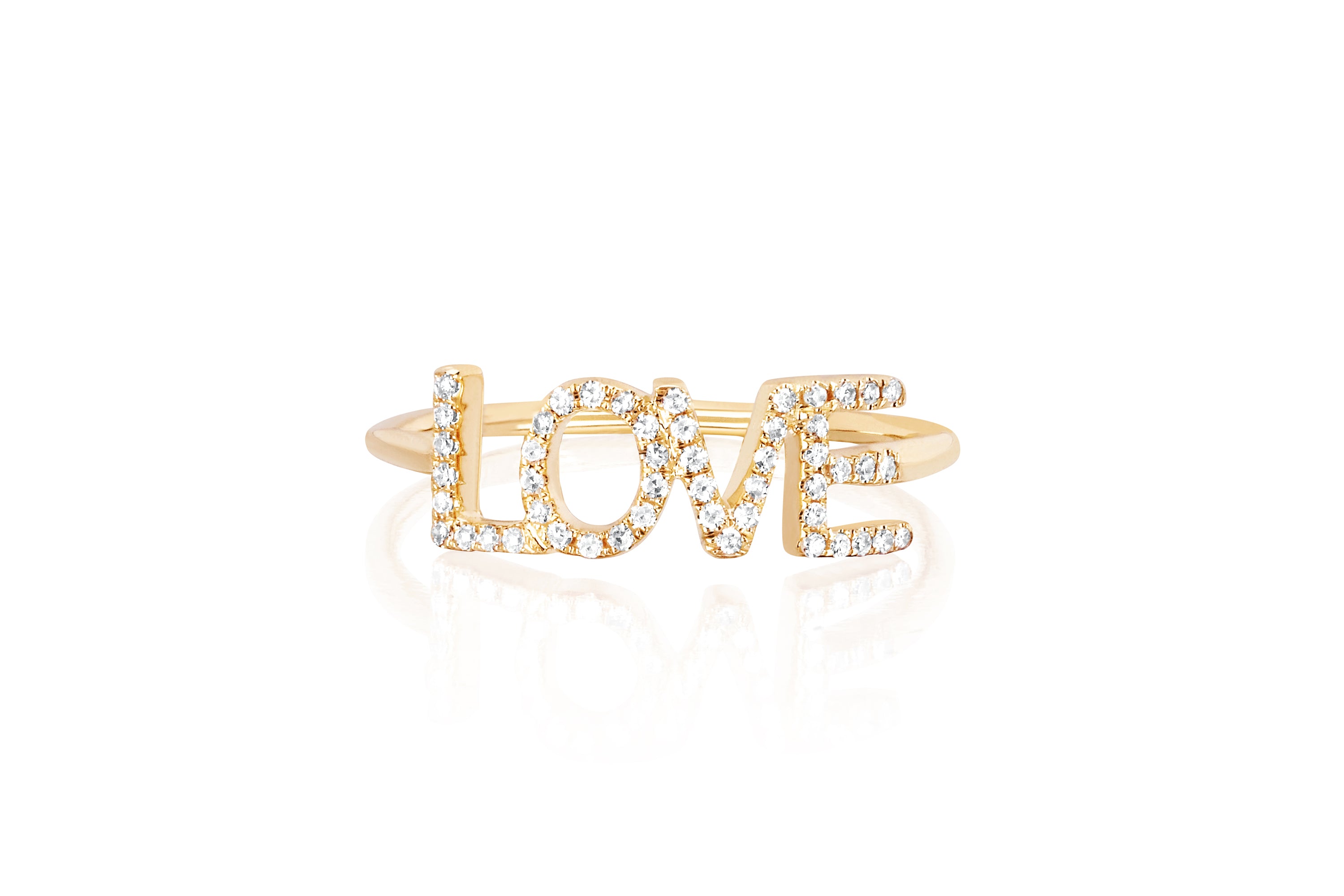 Diamond Love Ring (Block Letters)