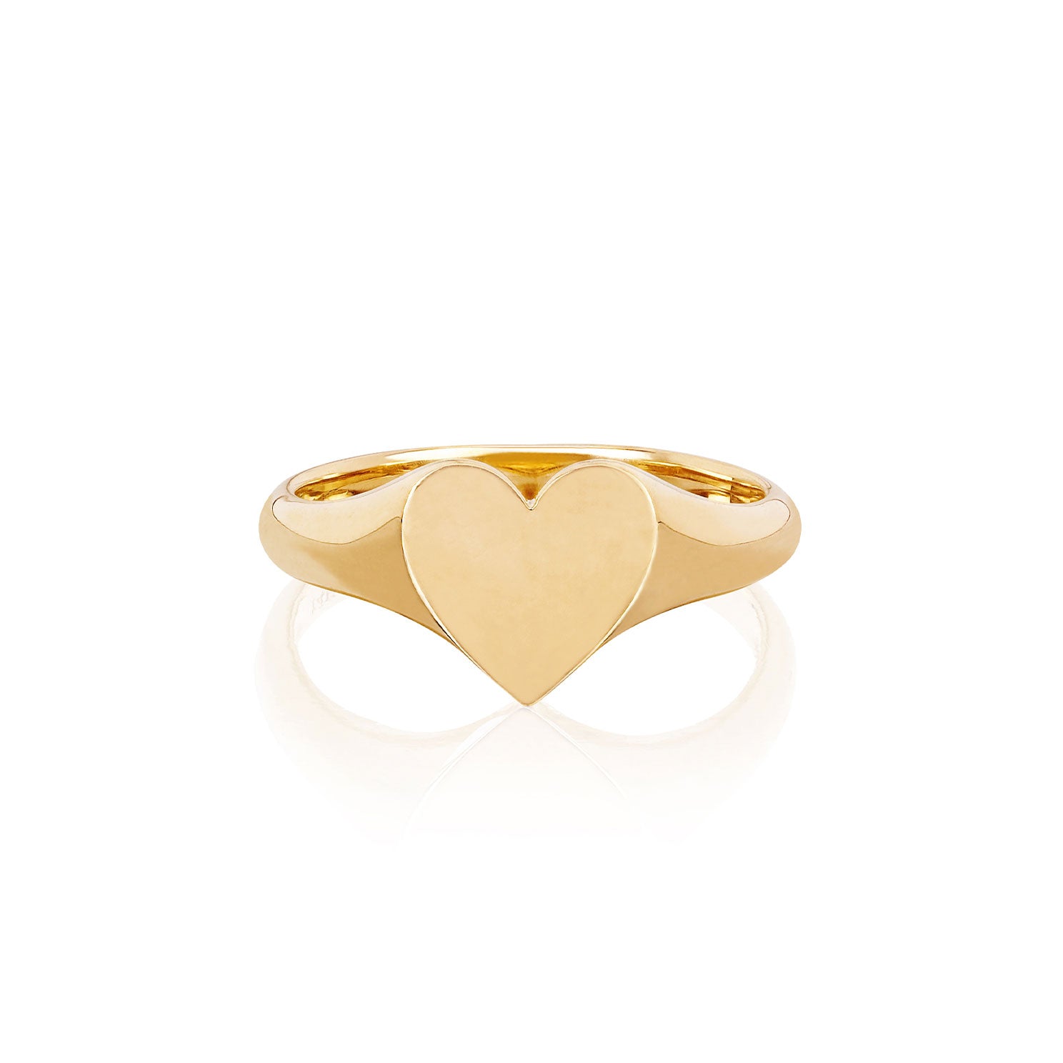 Gold Heart Signet Ring