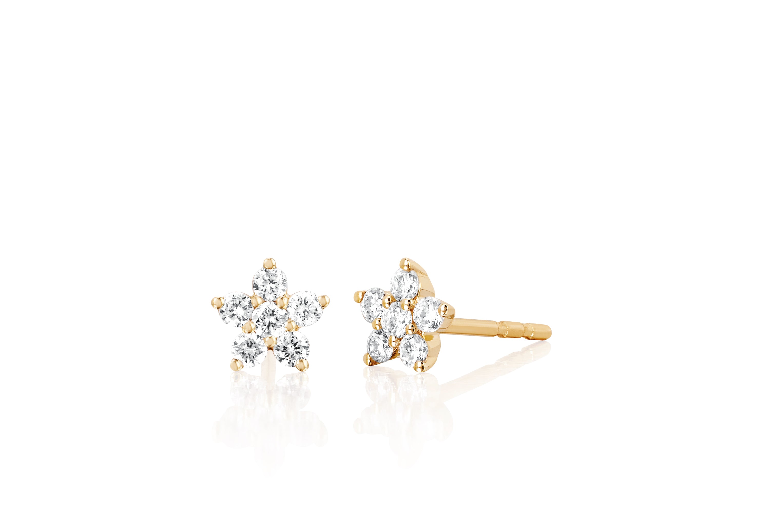 Diamond Flower Stud Earring