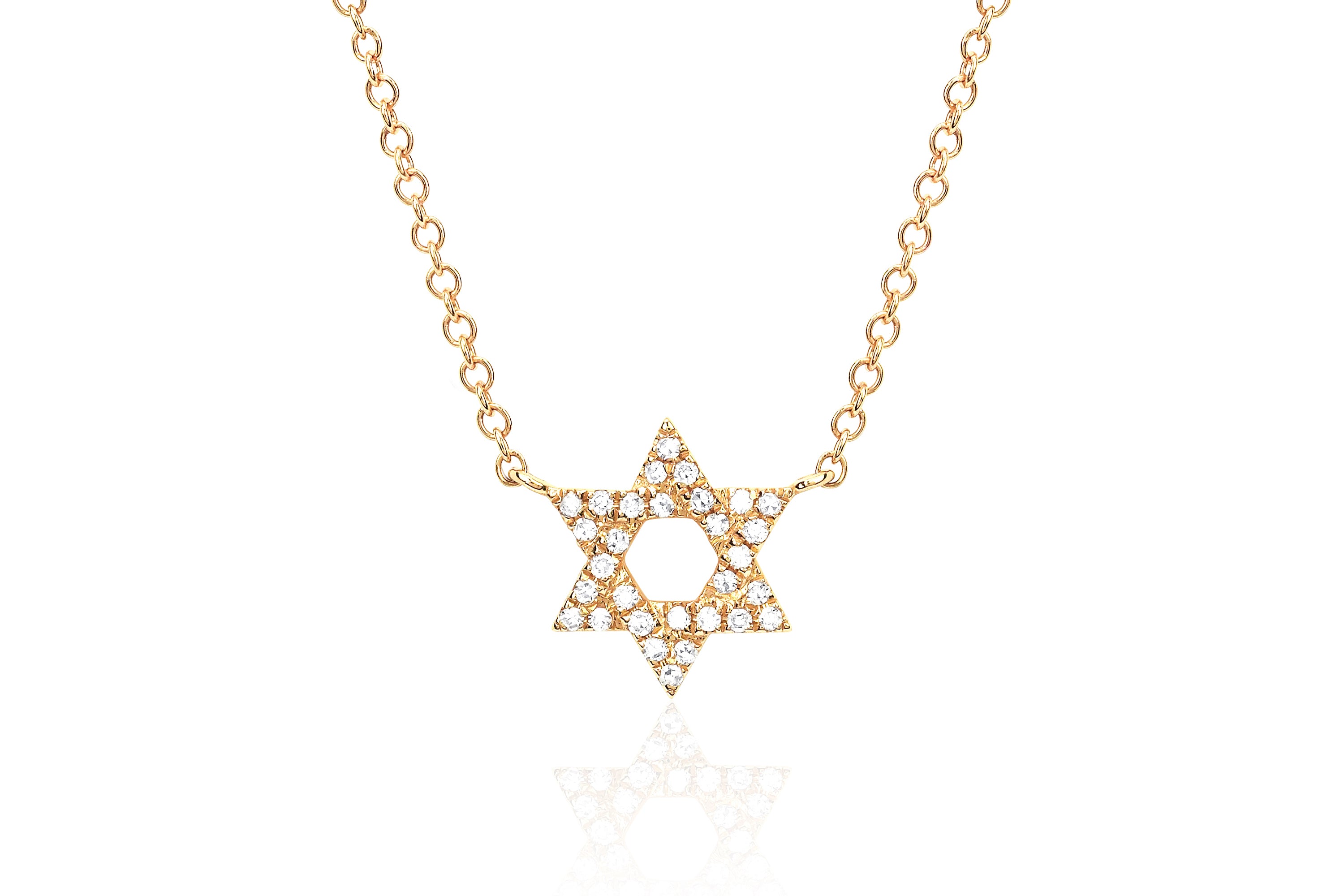 Diamond Star Of David Necklace