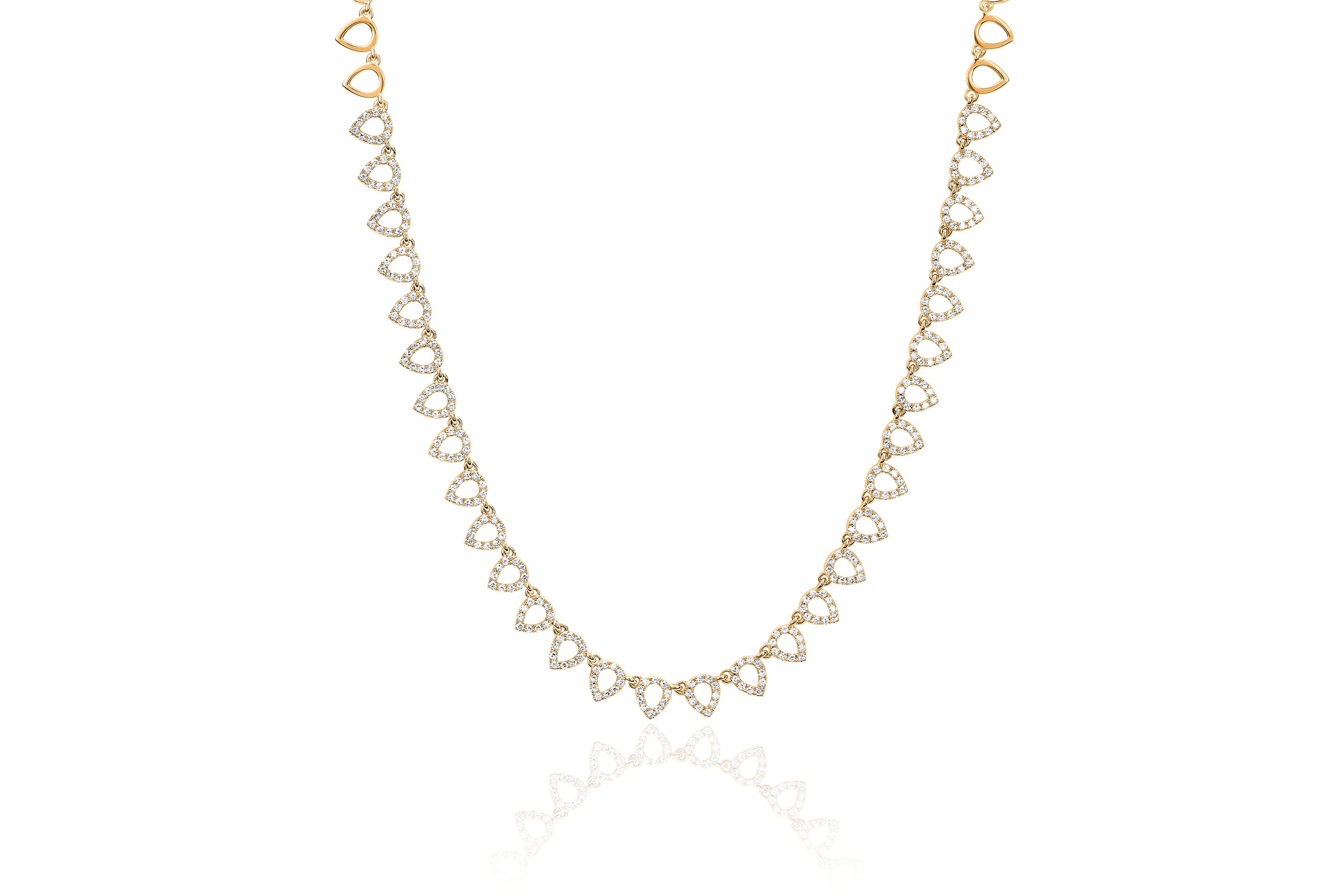 Half Diamond Open Teardrop Eternity Necklace