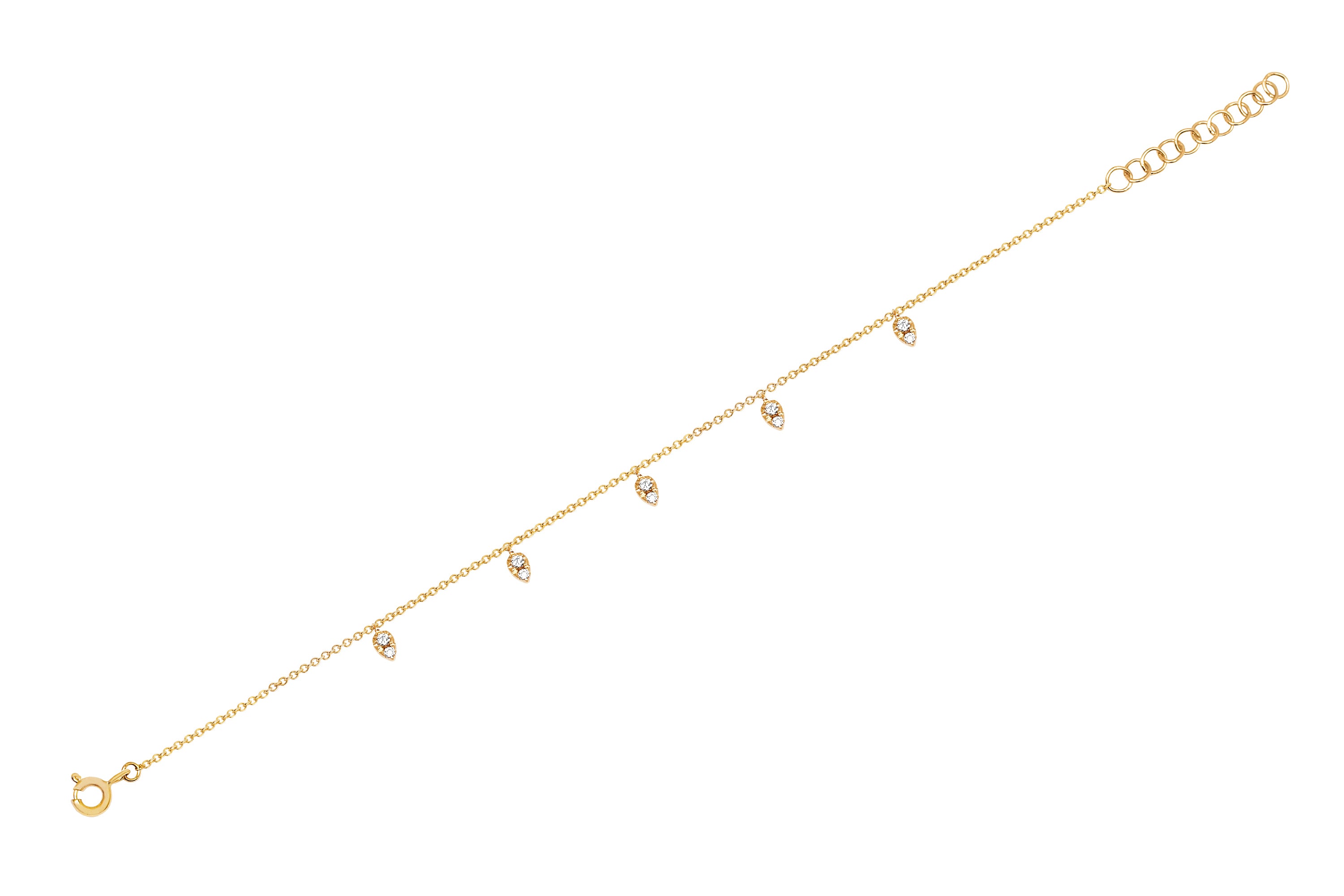 Diamond 5 Mini Teardrop Chain Anklet