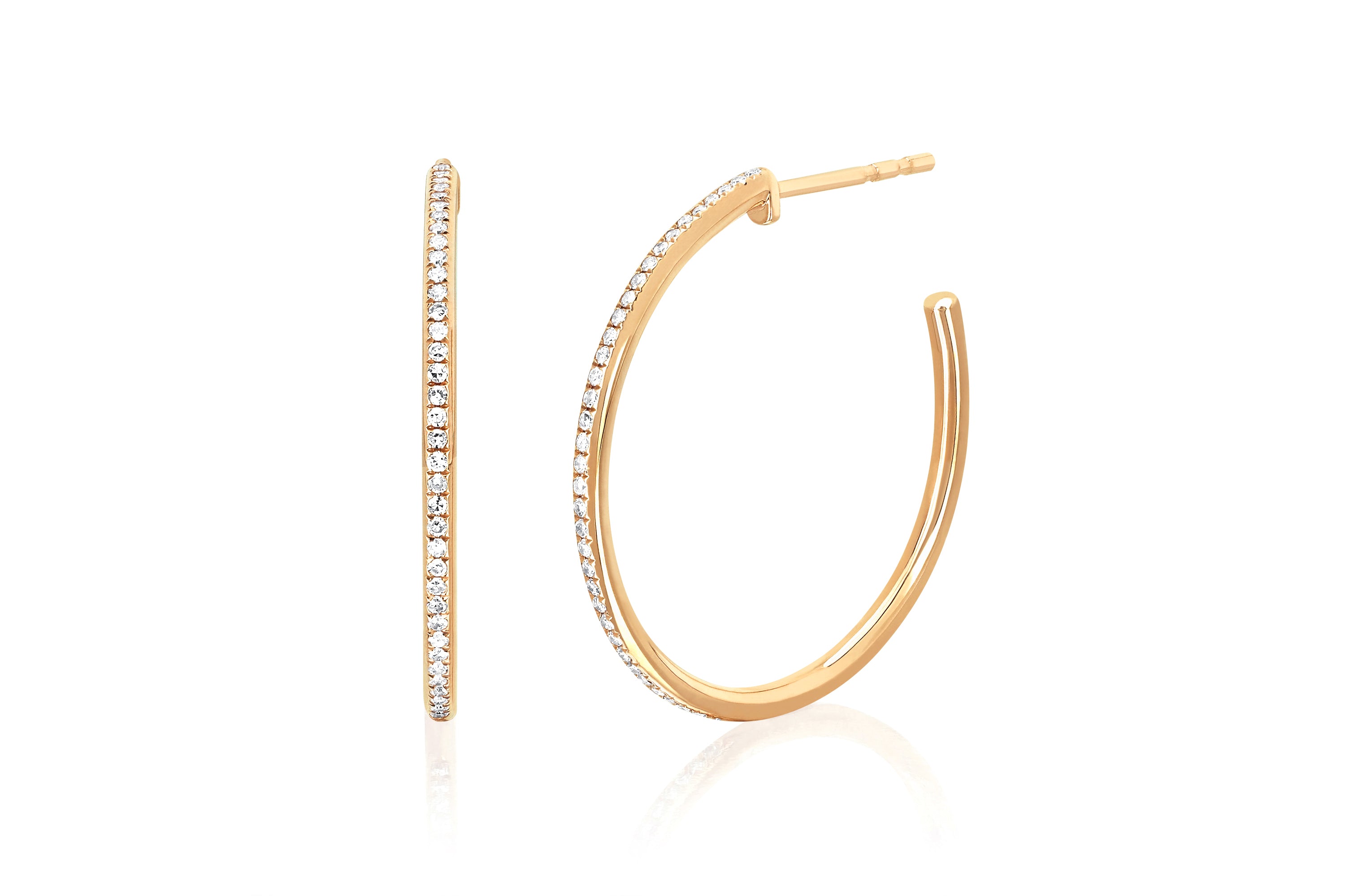 Half Diamond Essential Hoop Earring