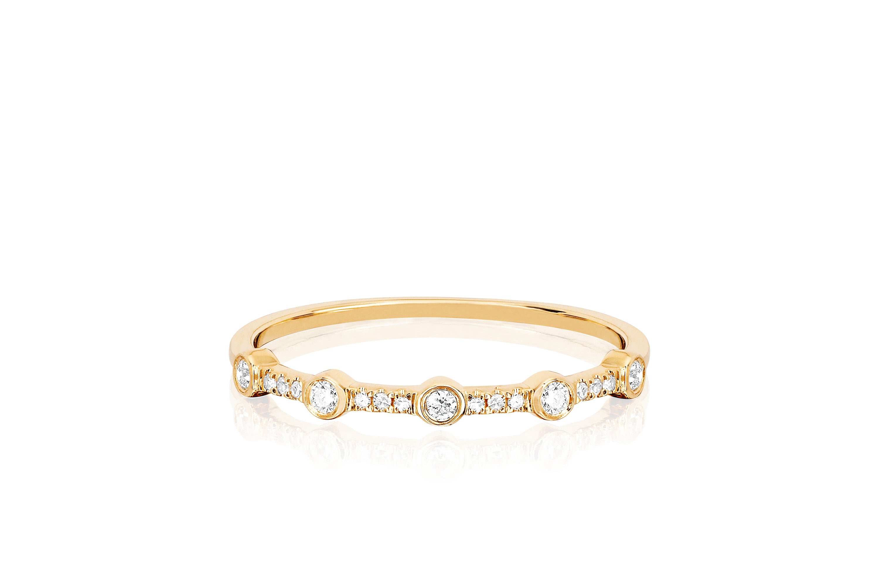 5 Diamond Bezel Stack Ring