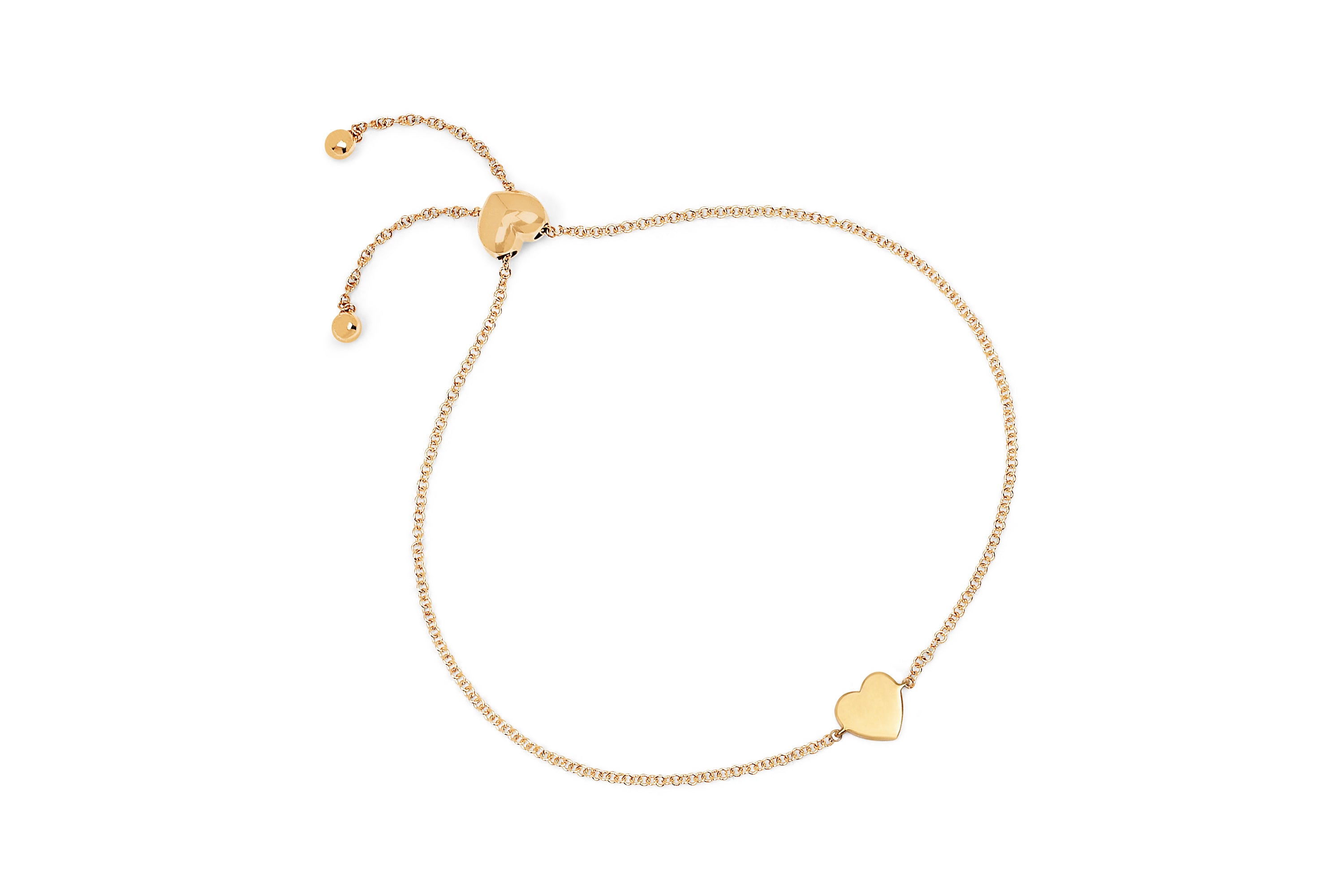 Gold Heart Bolo Bracelet