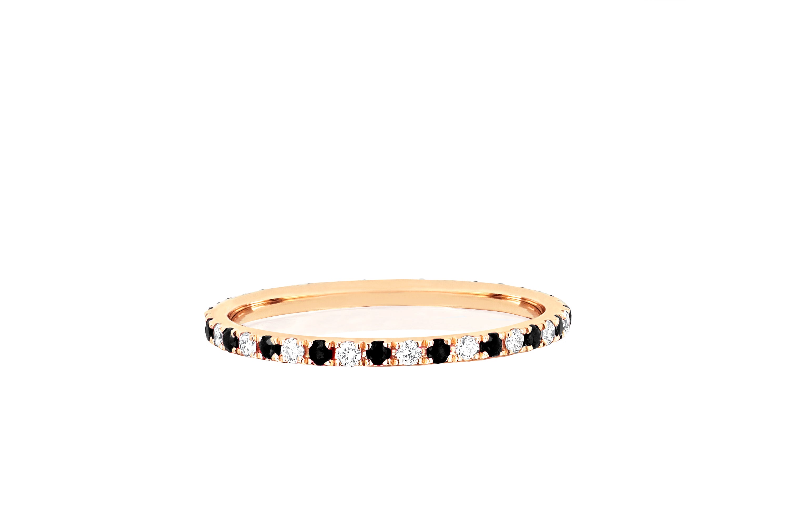 Diamond & Black Diamond Dot Eternity Band Ring