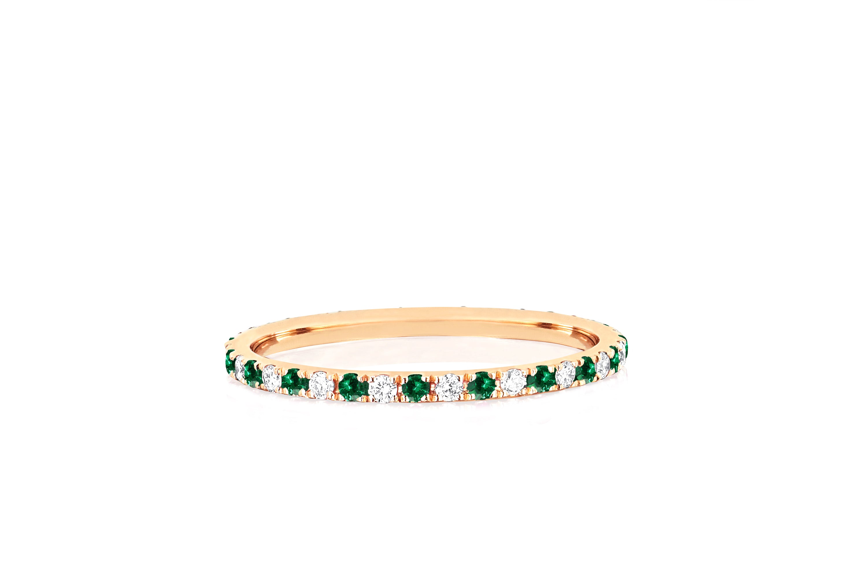 Diamond & Tsavorite Dot Eternity Band Ring