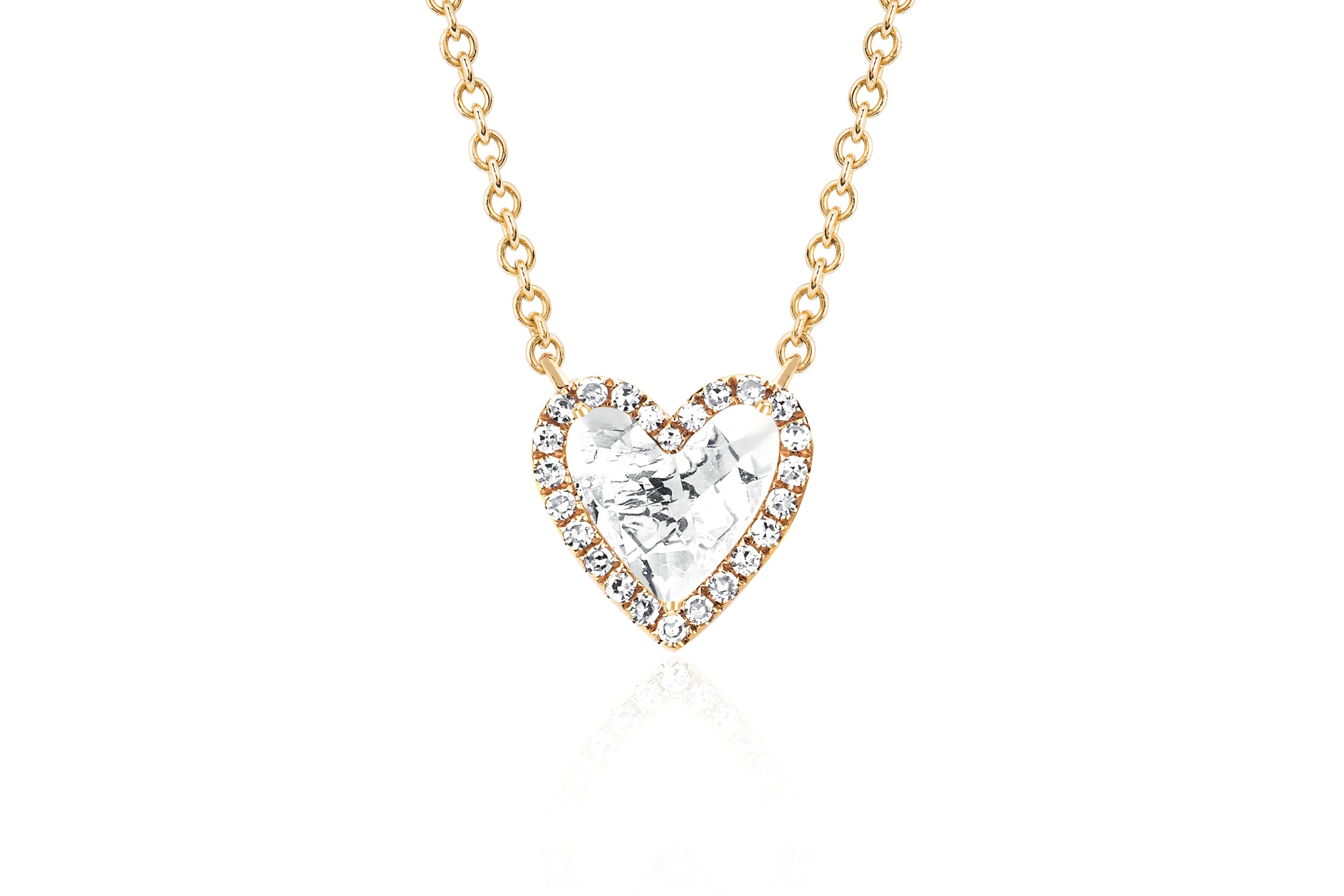 Diamond & White Topaz Heart Necklace