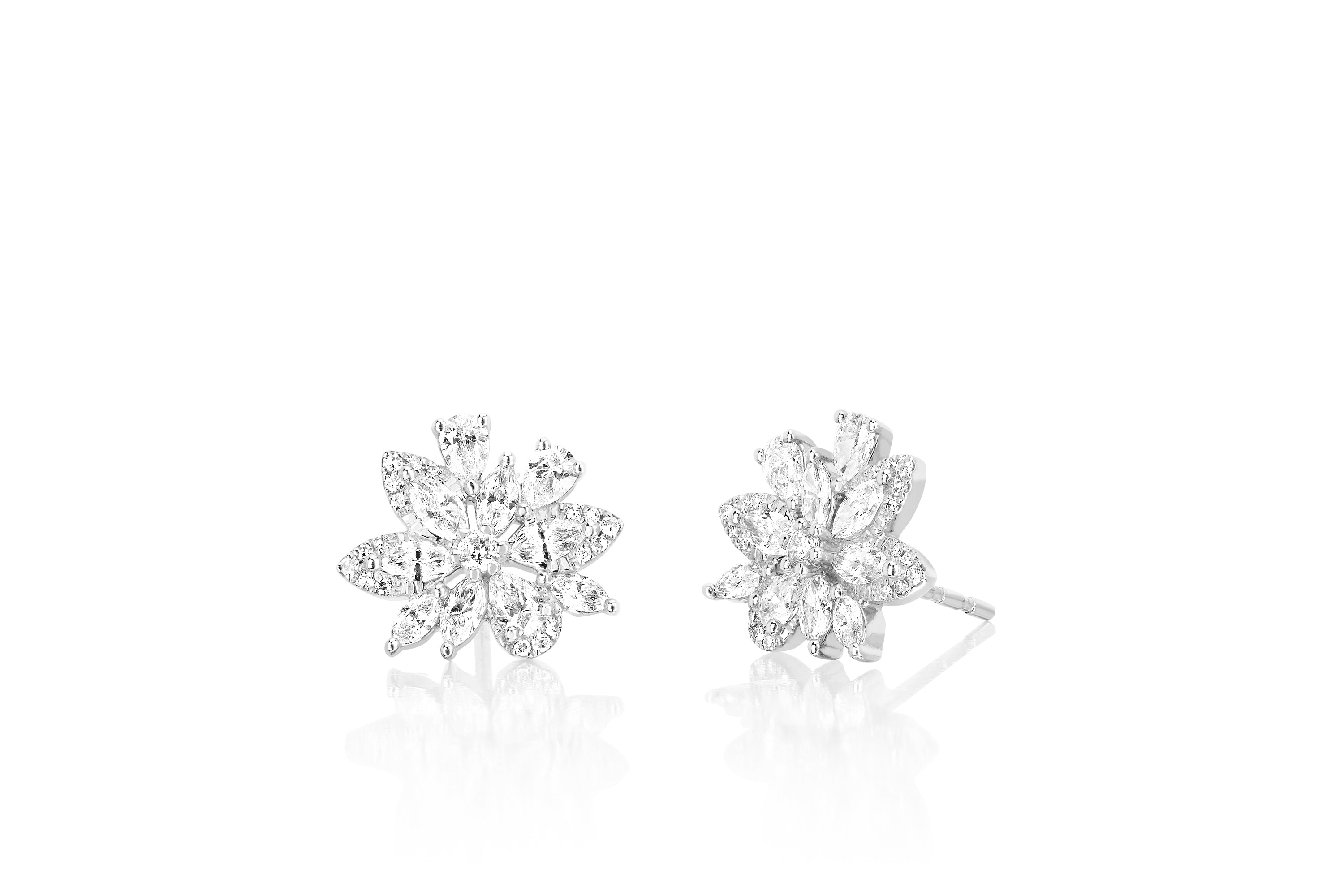 Marquise Diamond Cluster Stud Earring