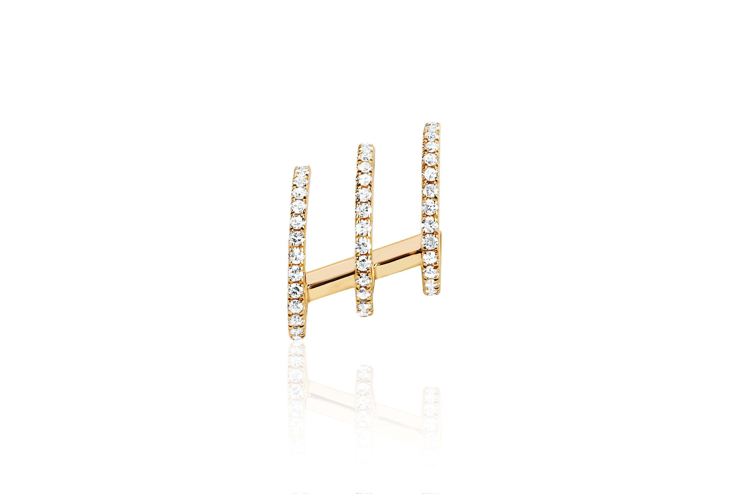 Diamond Triple Huggie Illusion Stud Earring