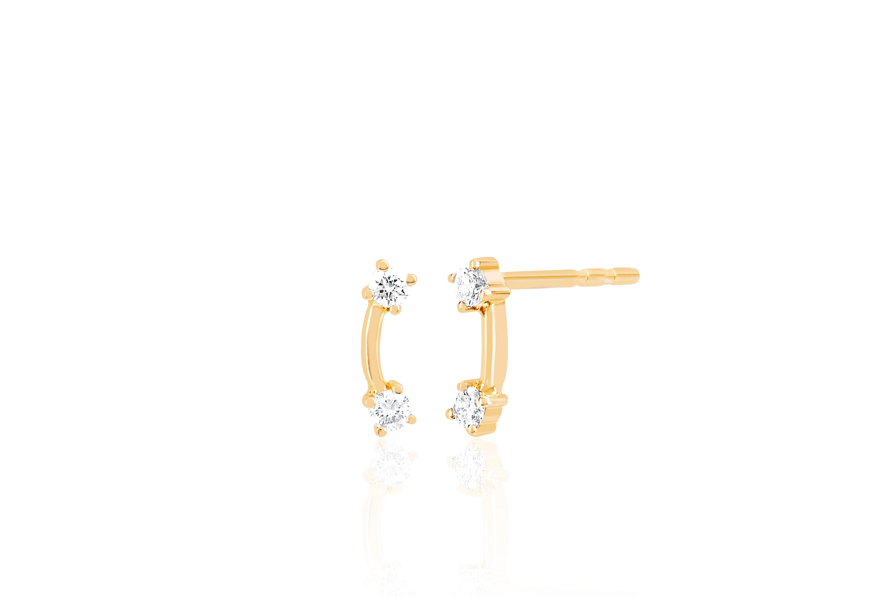 Double Solitaire Stud Earring