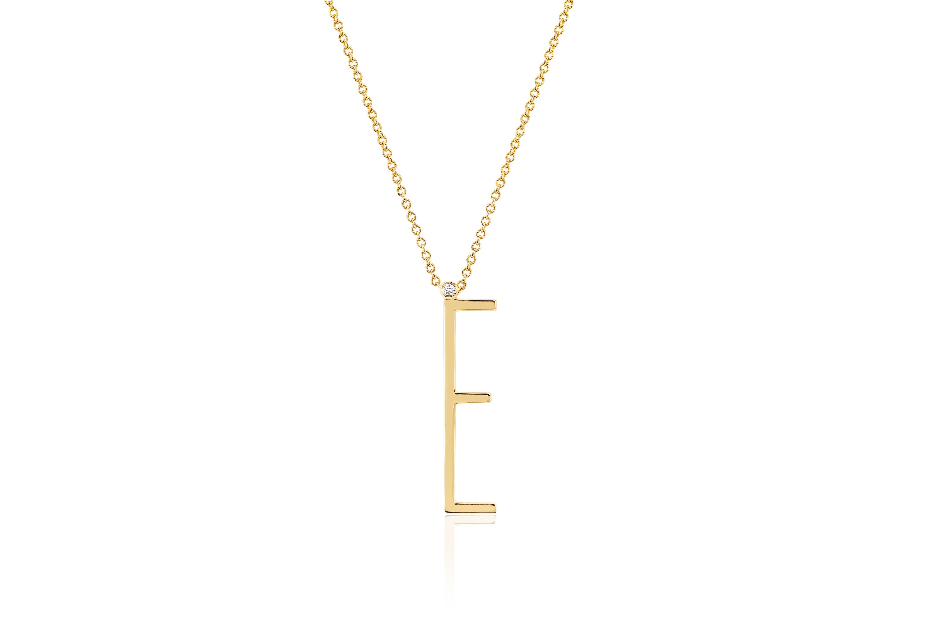 Jumbo Initial With Diamond Bezel Necklace