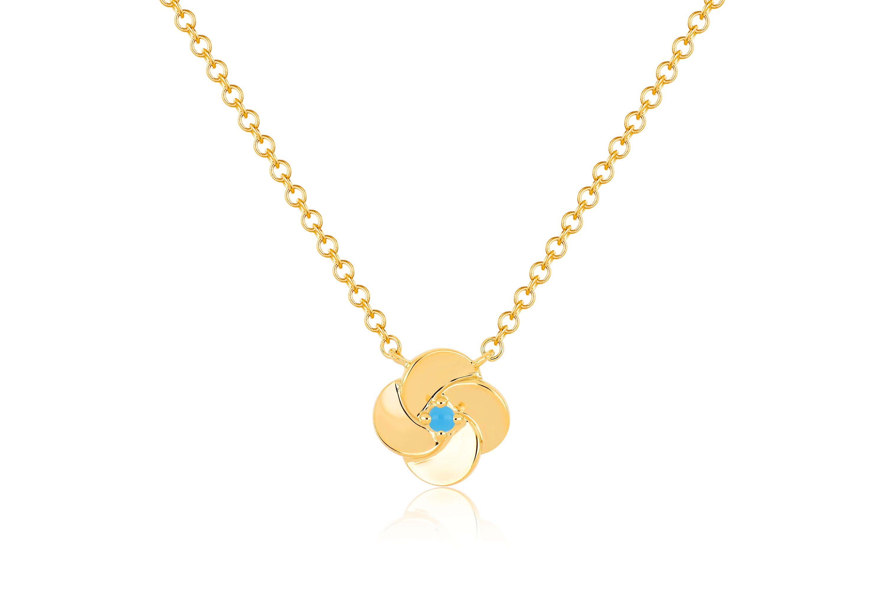 Gold And Turquoise Petal Necklace