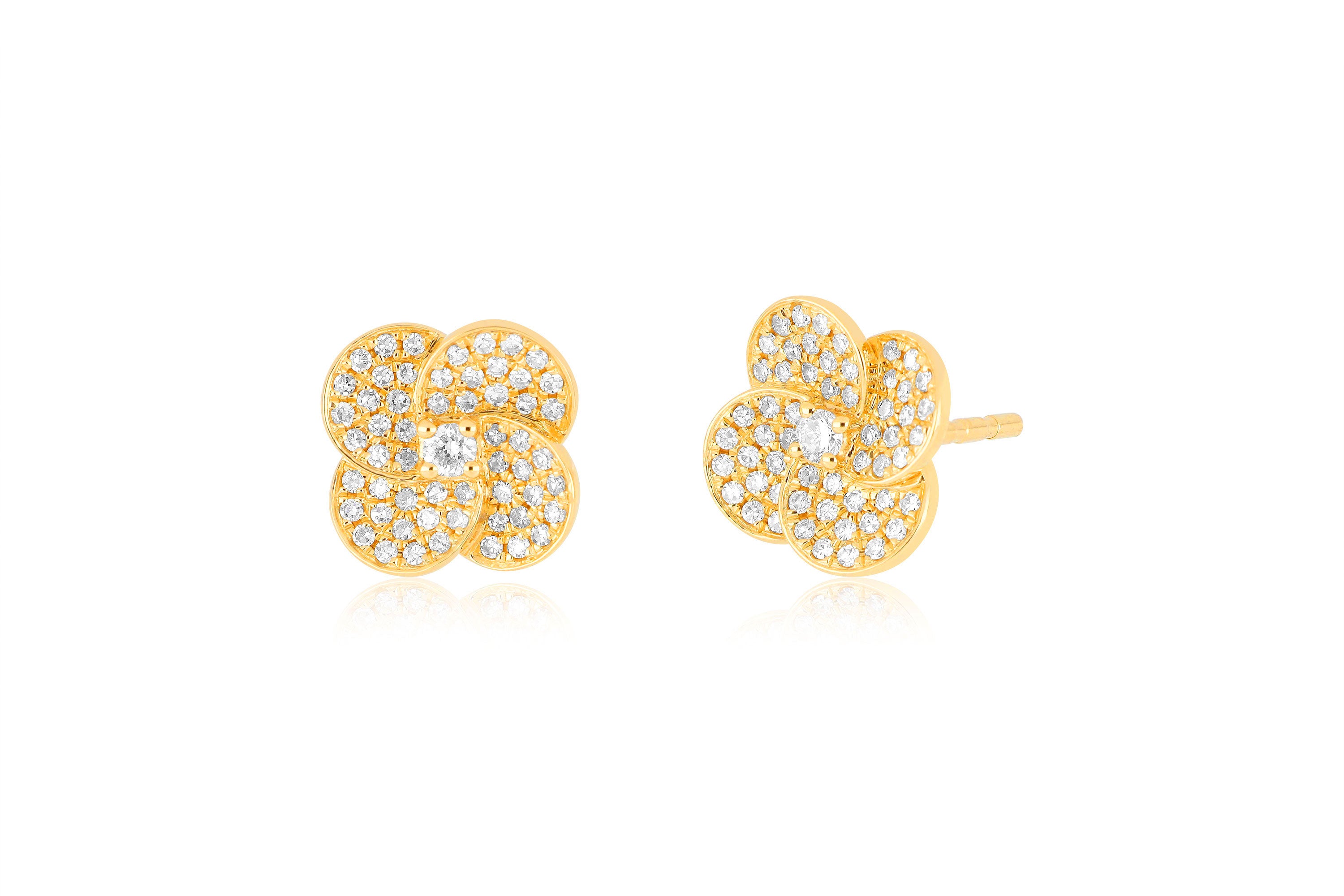 Diamond Jumbo Petal Stud Earring