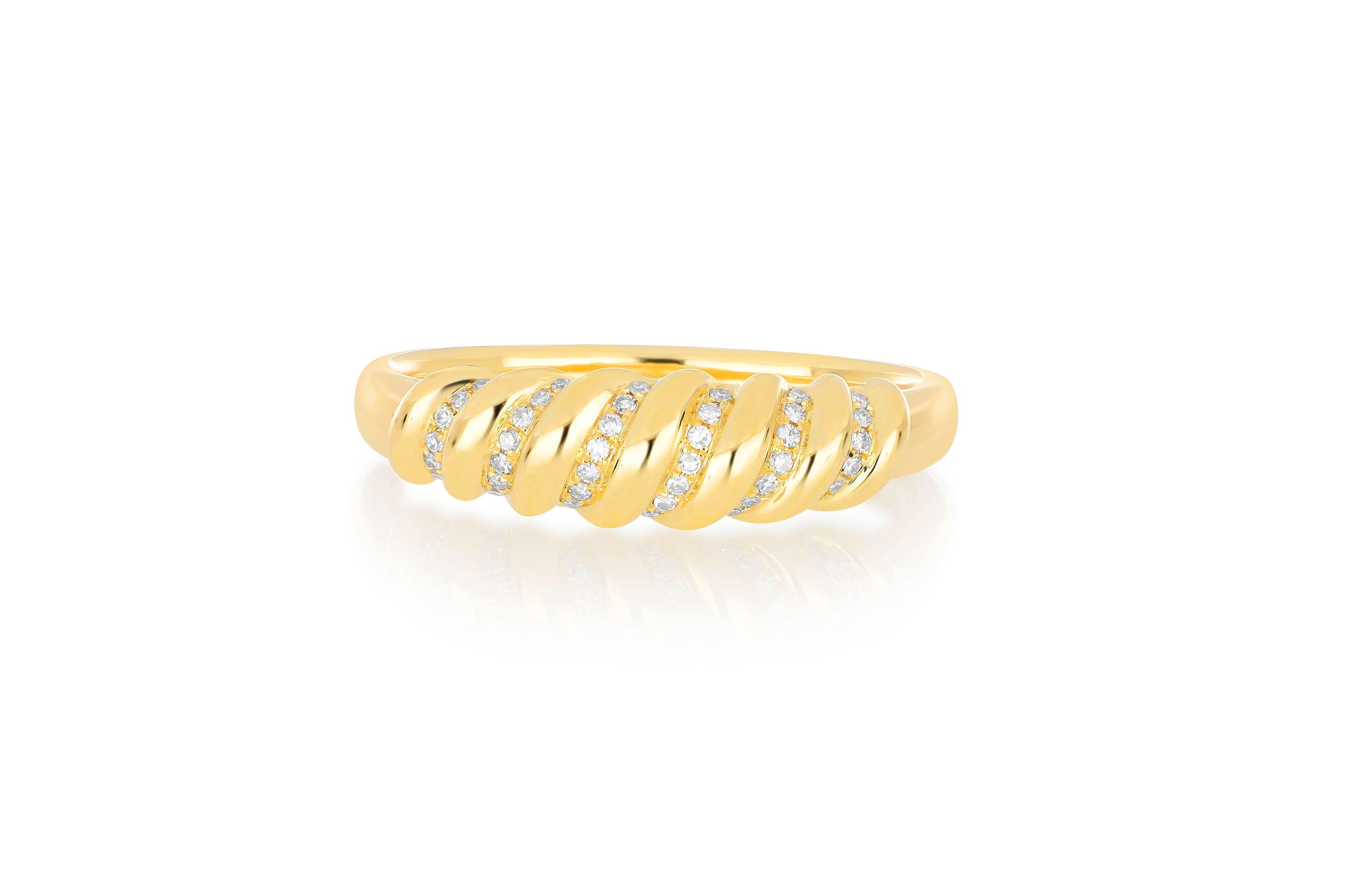 Jumbo Gold And Diamond Twist Ring