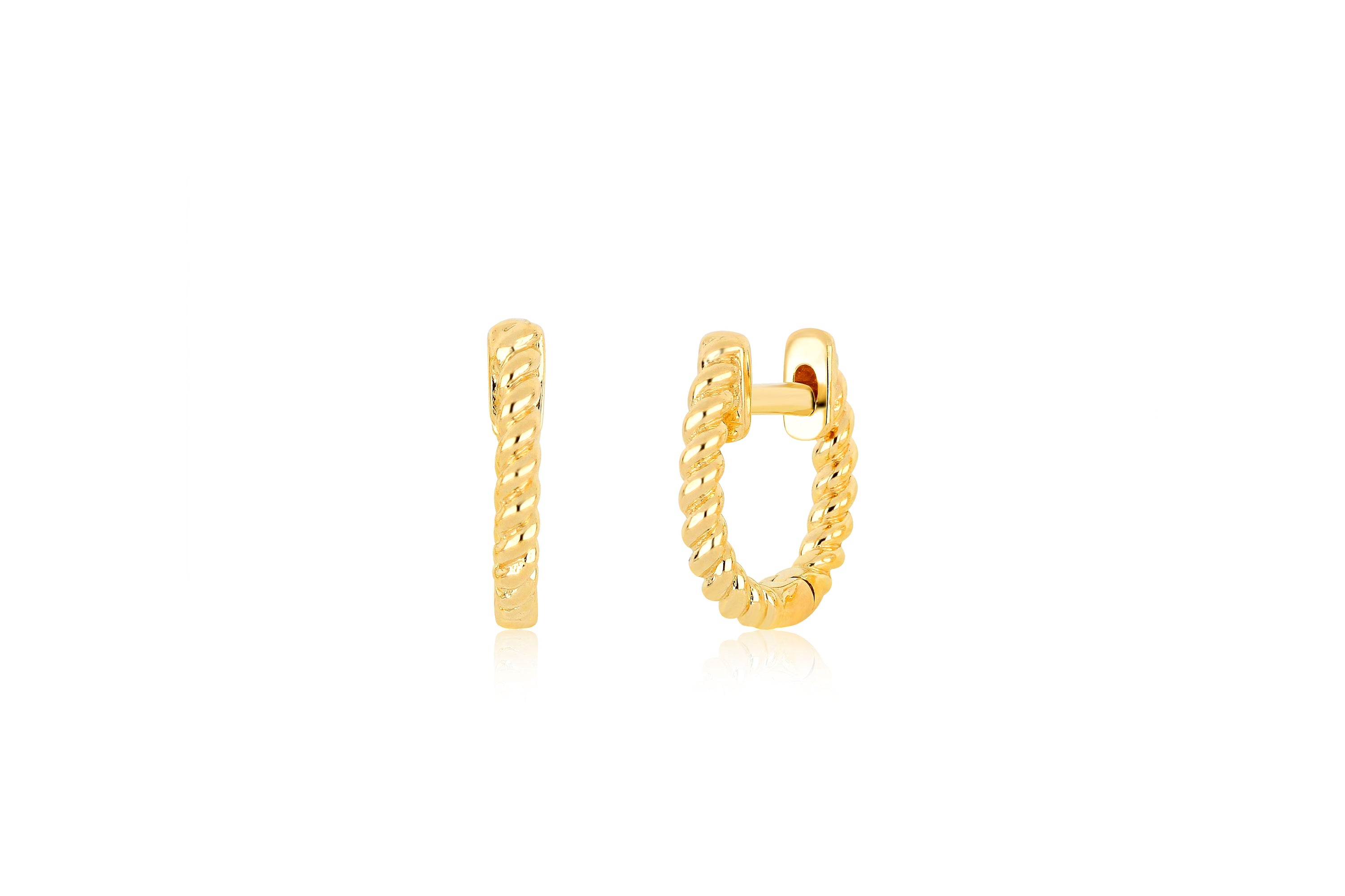 Gold Twist Mini Huggie Earring