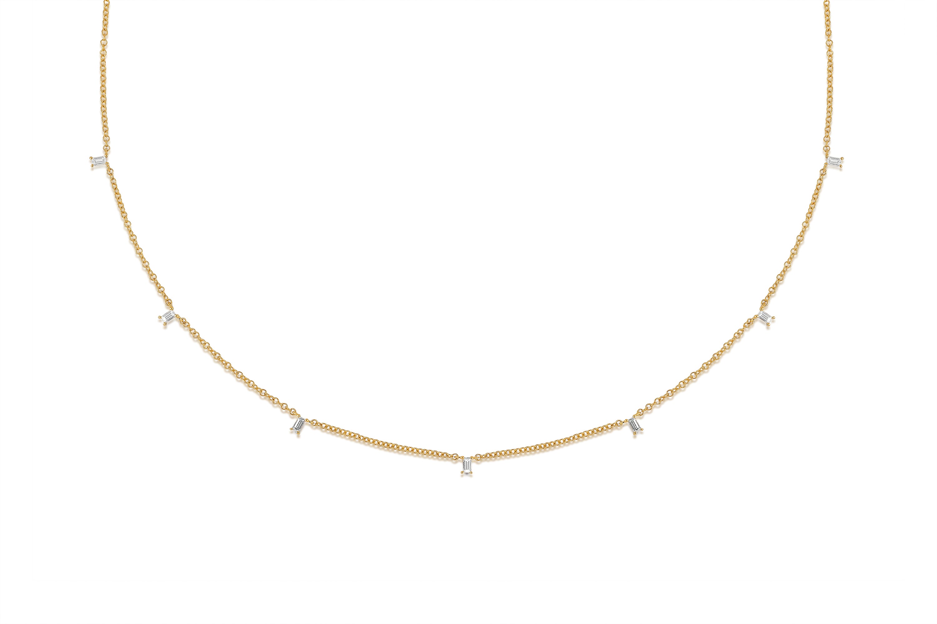 7 Baguette Diamond Necklace