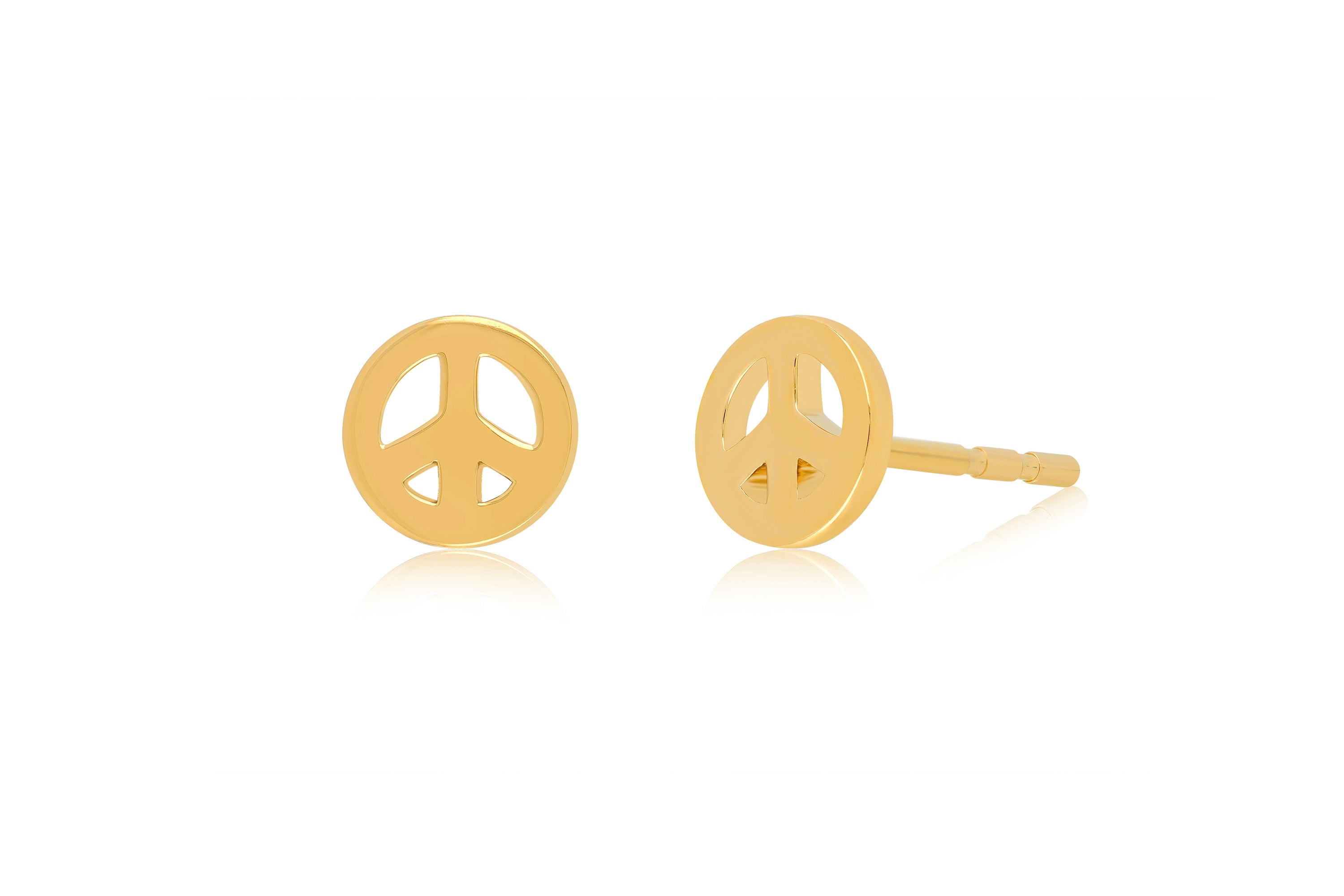 Gold Mini Peace Stud Earring