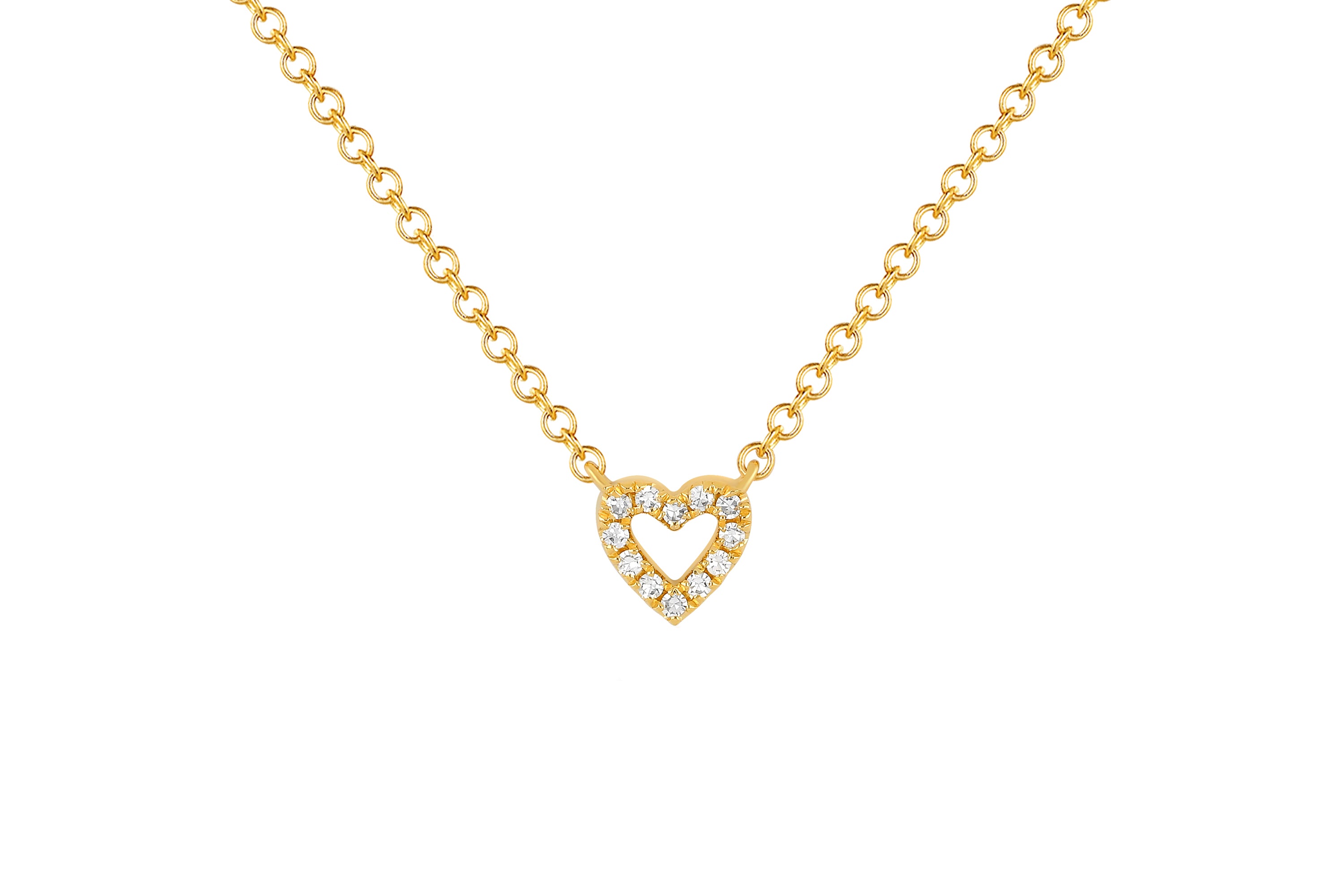 Diamond Baby Open Heart Necklace