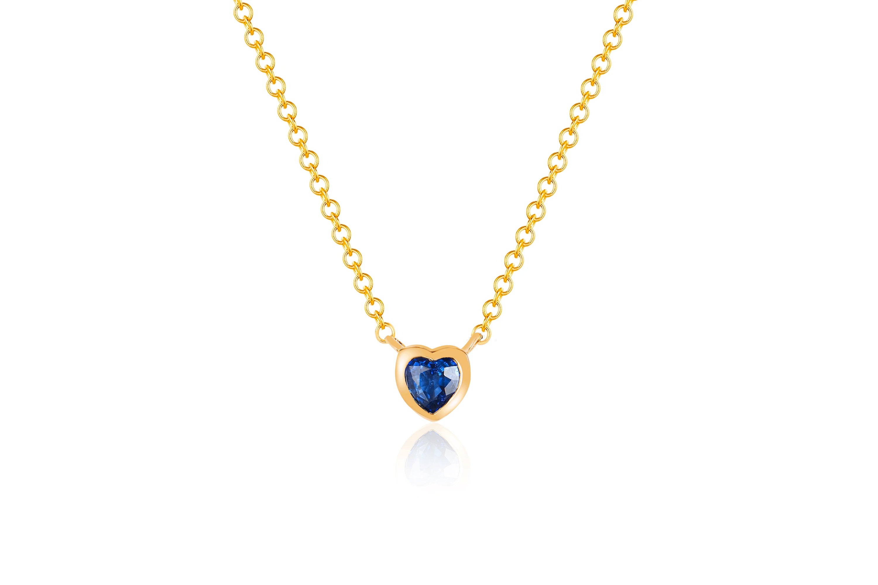 Blue Sapphire Heart Necklace