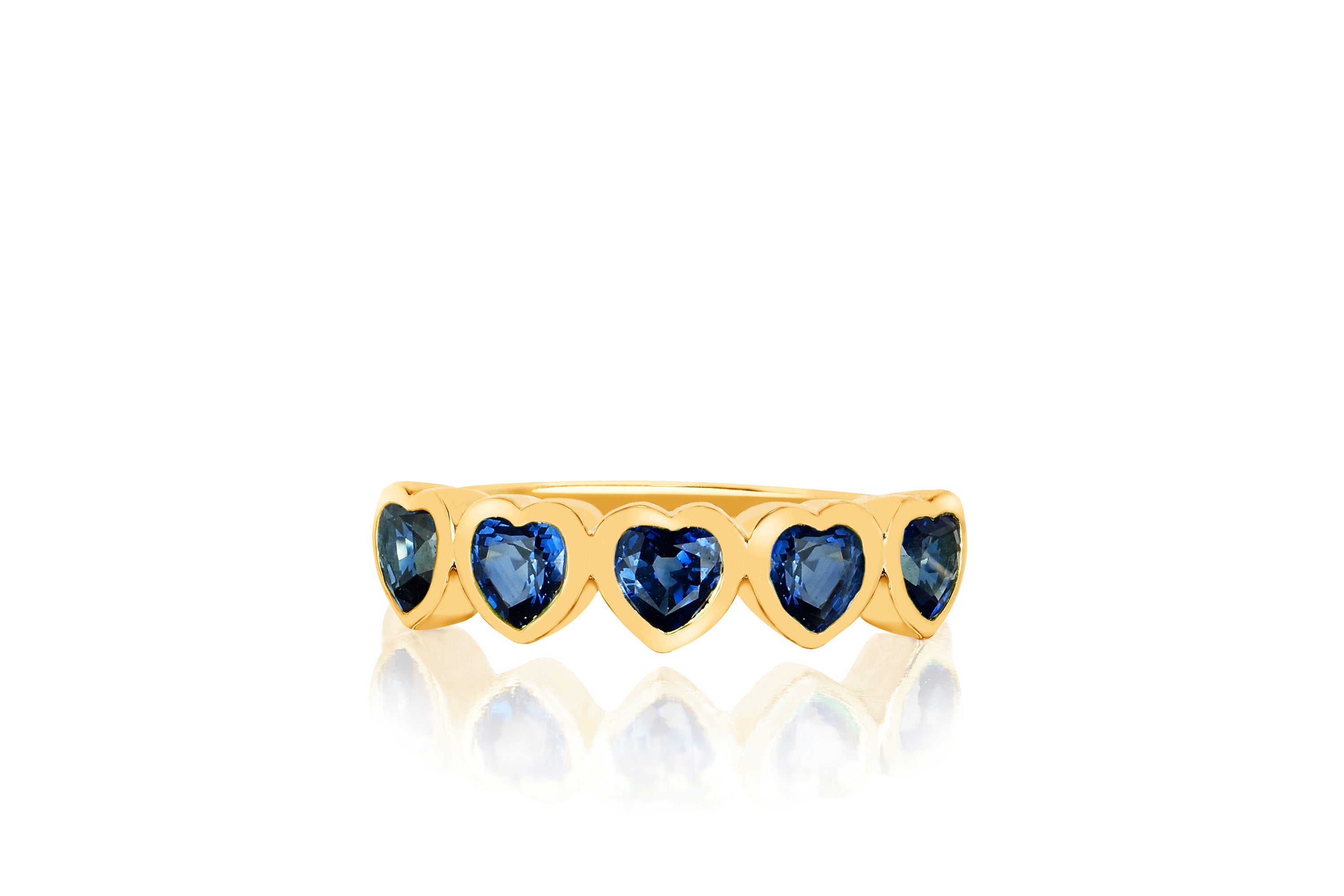 Blue Sapphire Multi Heart Ring