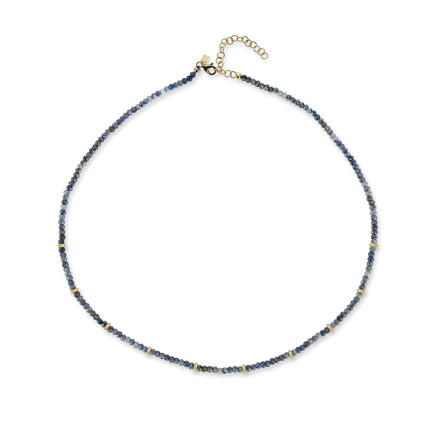 Birthstone Bead Necklace In Blue Sapphire