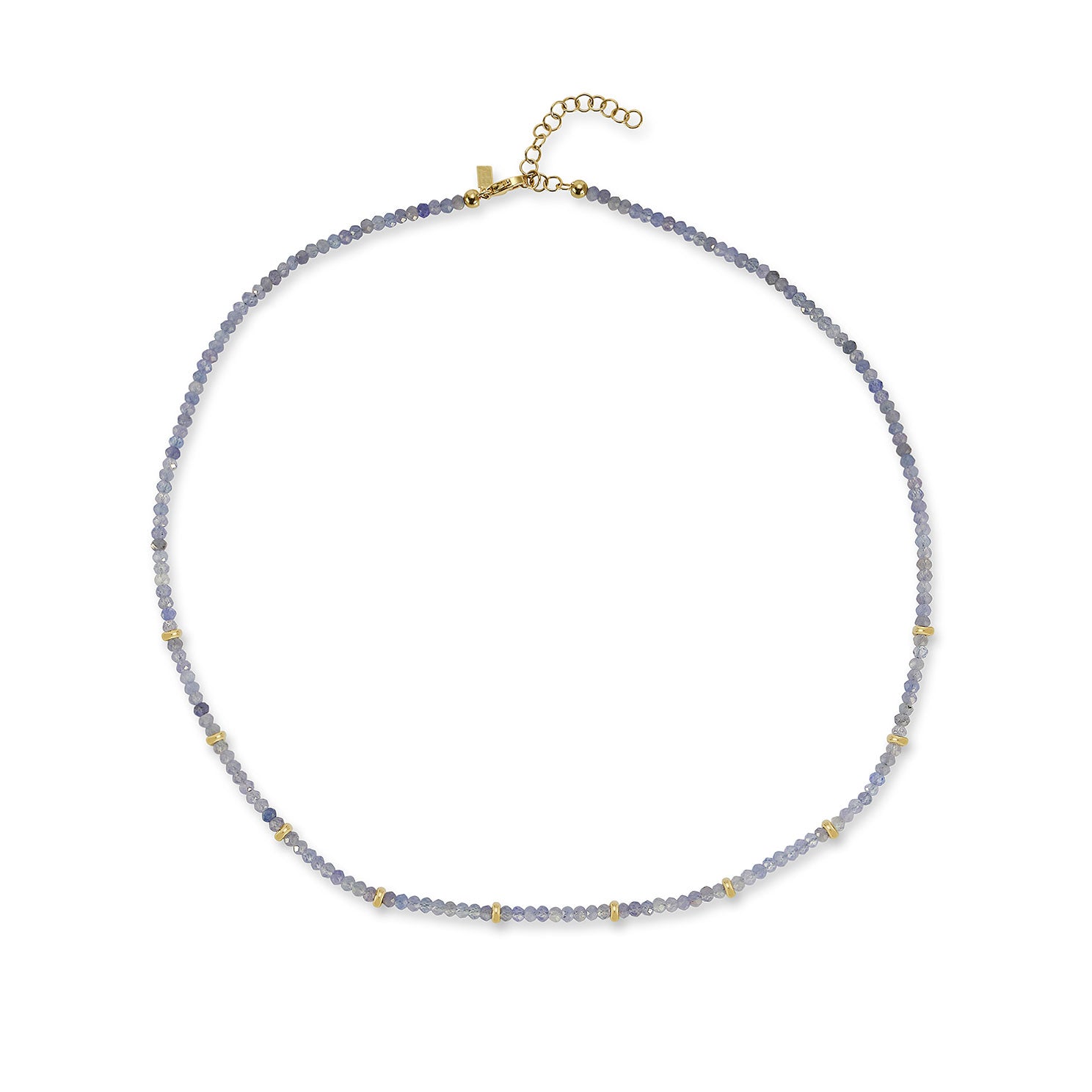 Birthstone Bead Necklace In Tanzanite