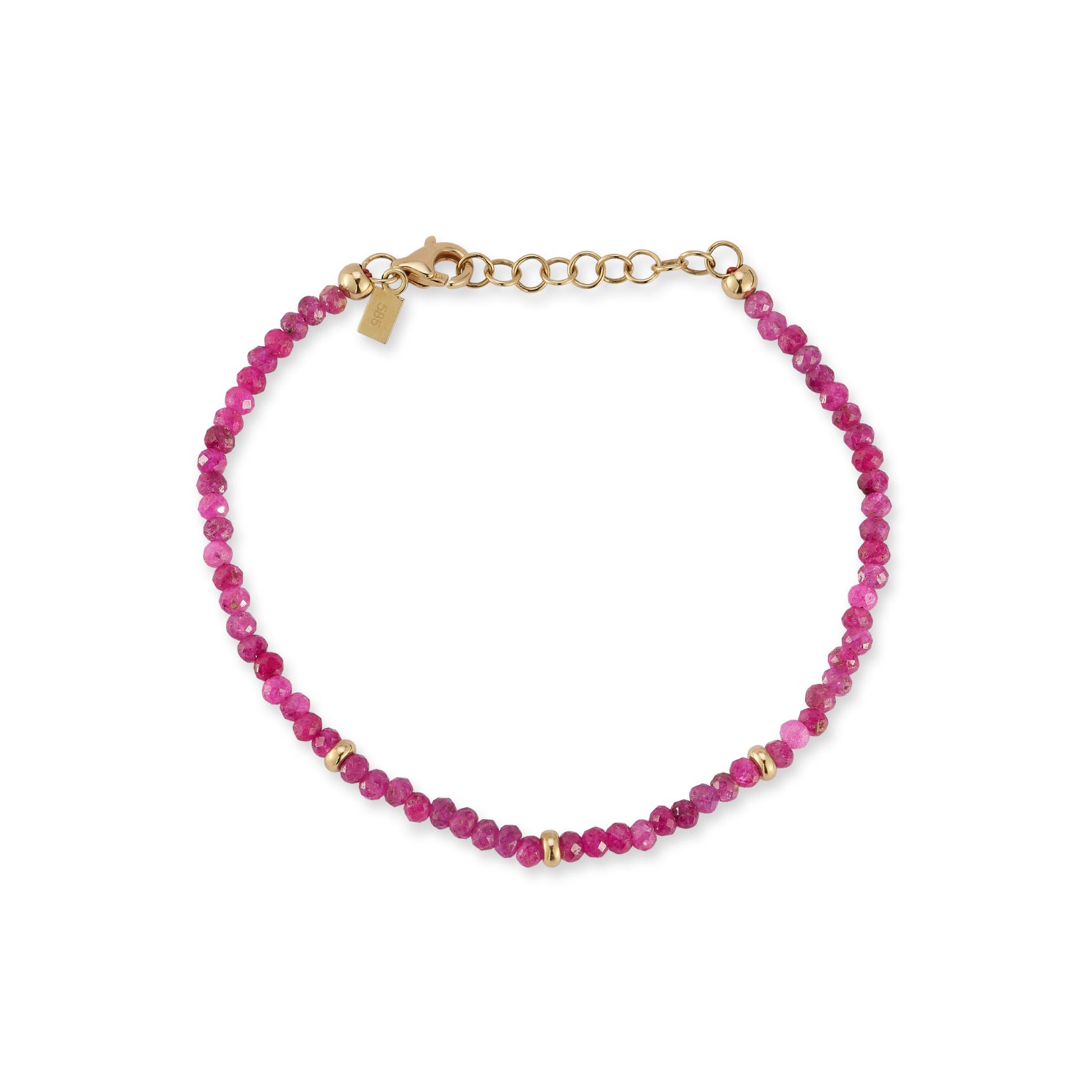 Birthstone Bead Bracelet In Ruby