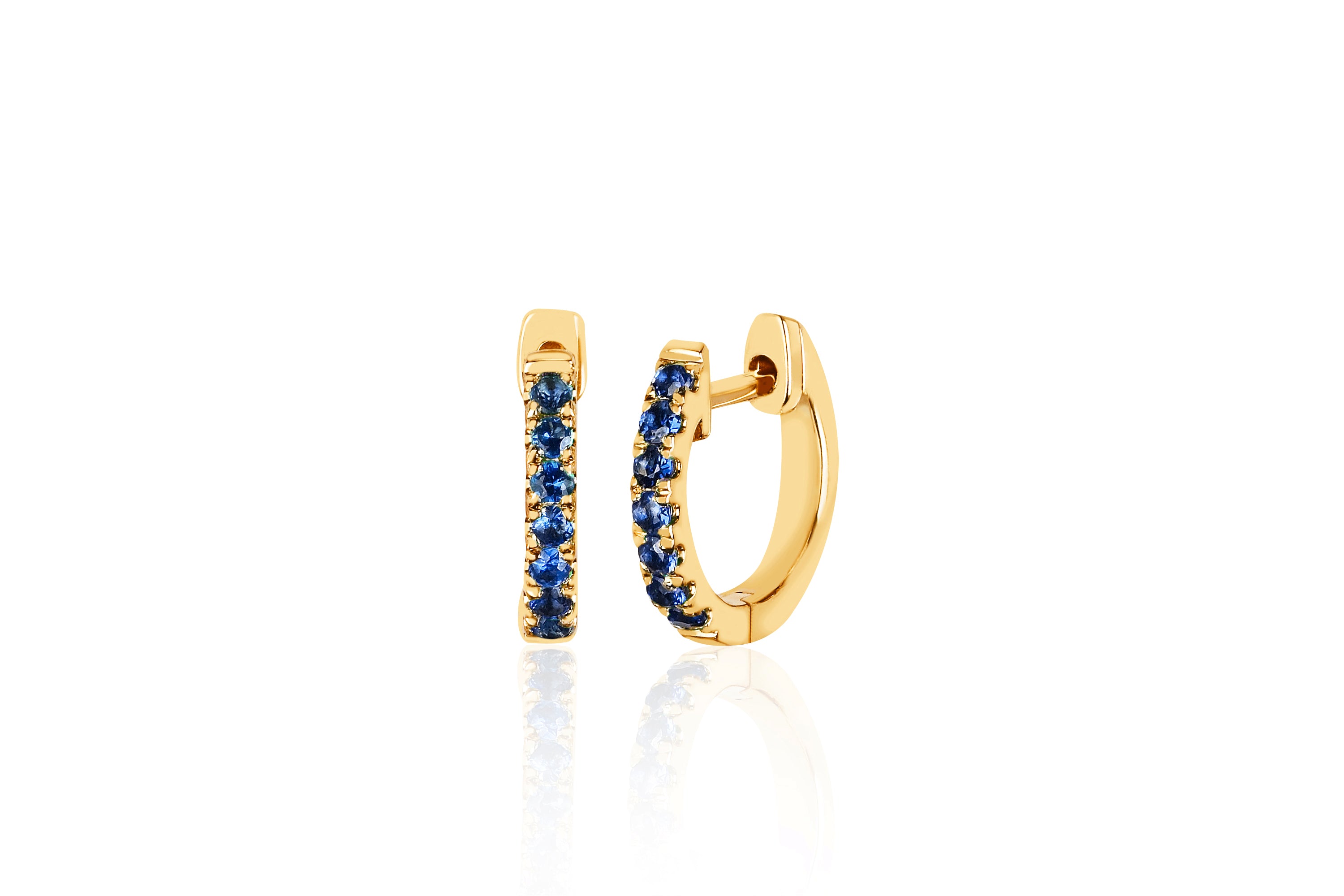 Blue Sapphire Mini Huggie Earring