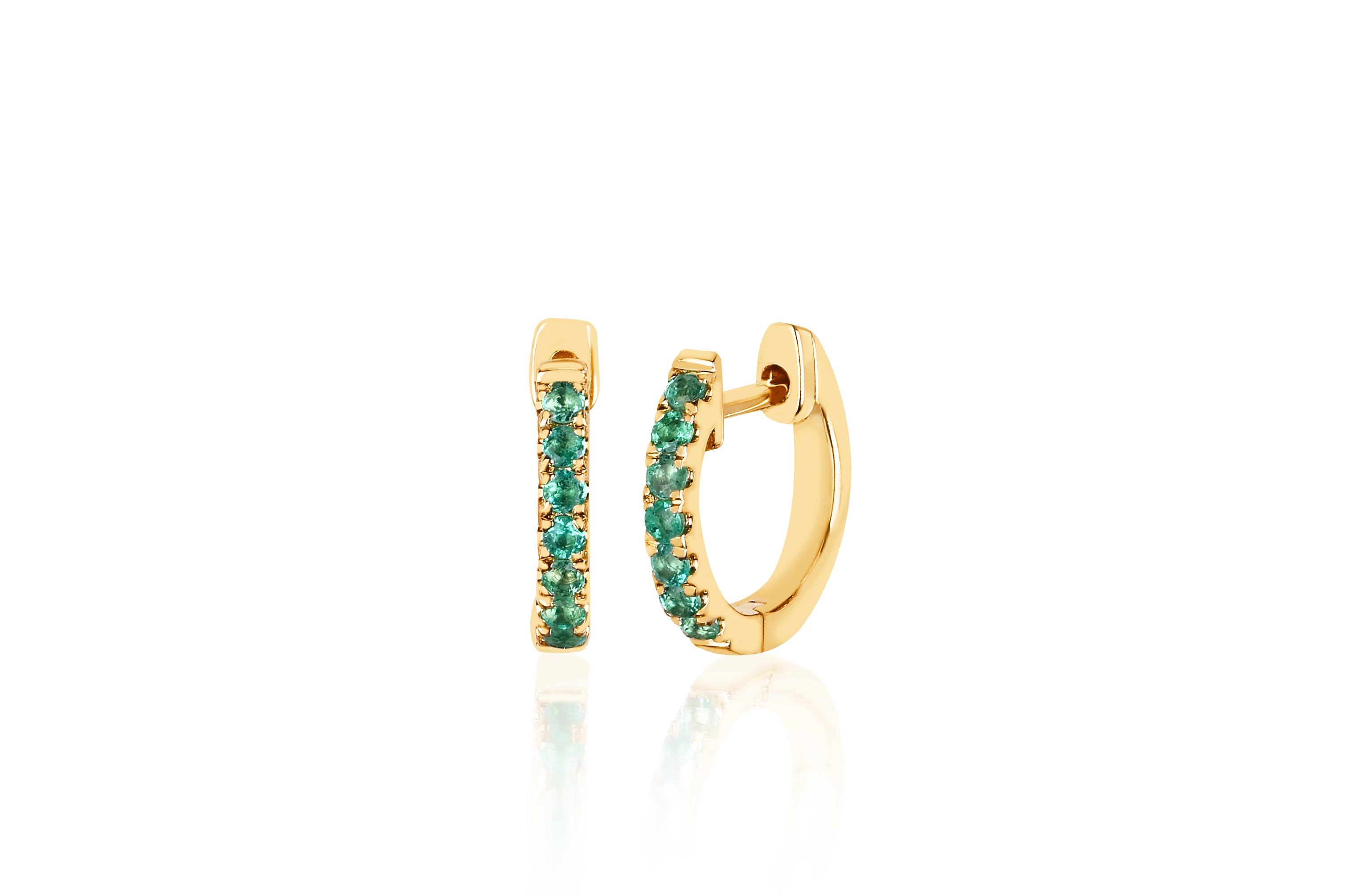 Emerald Mini Huggie Earring