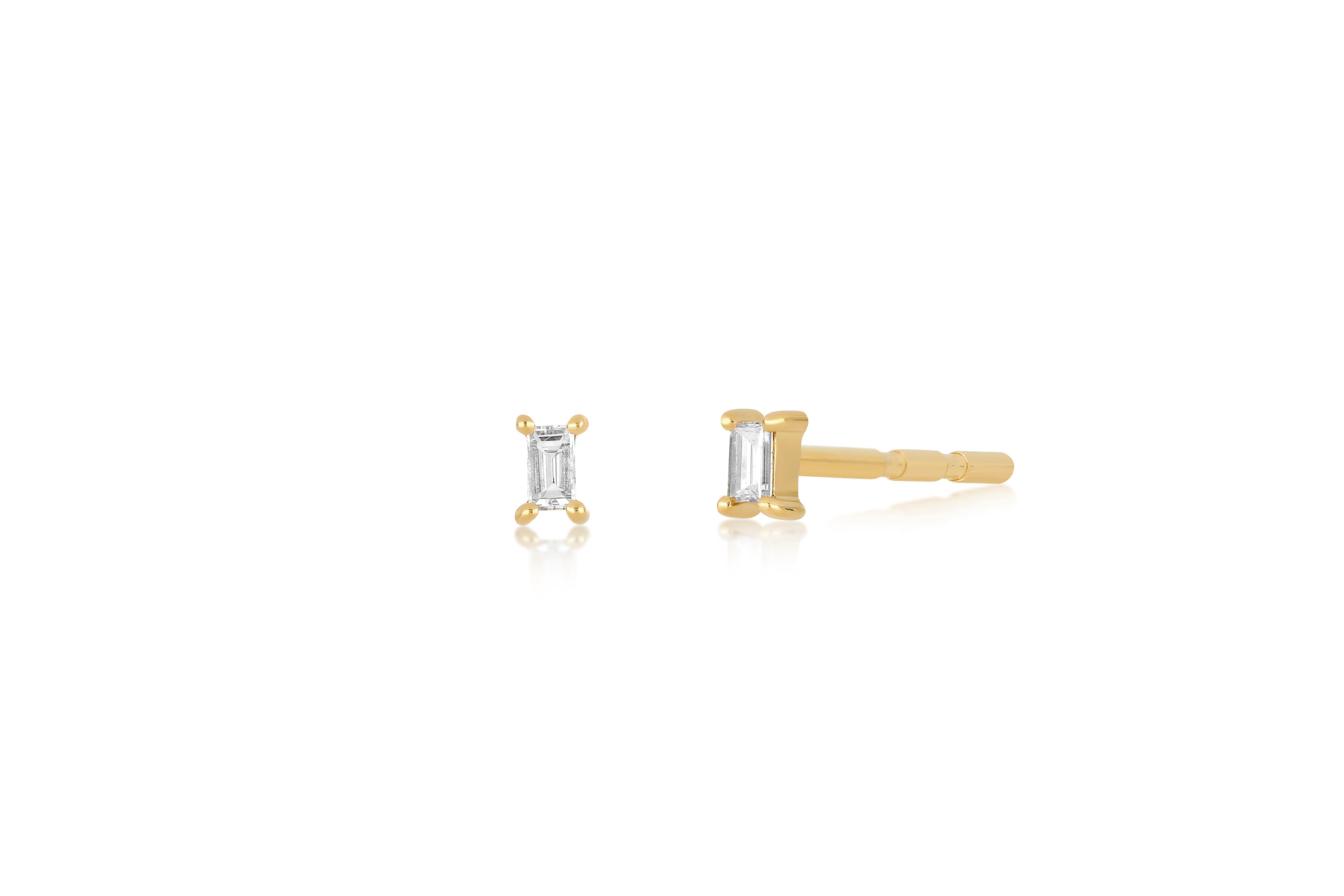 Baby Diamond Baguette Stud Earring