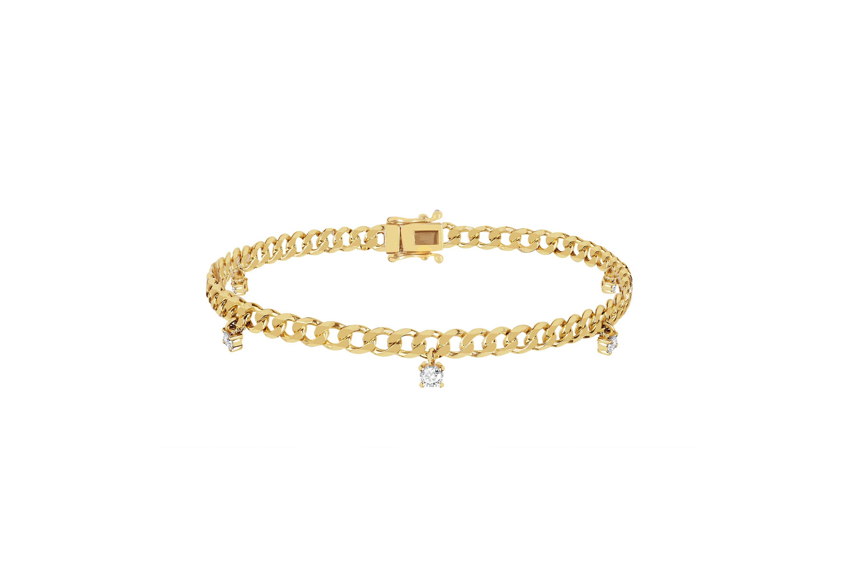 5 Diamond Curb Chain Bracelet