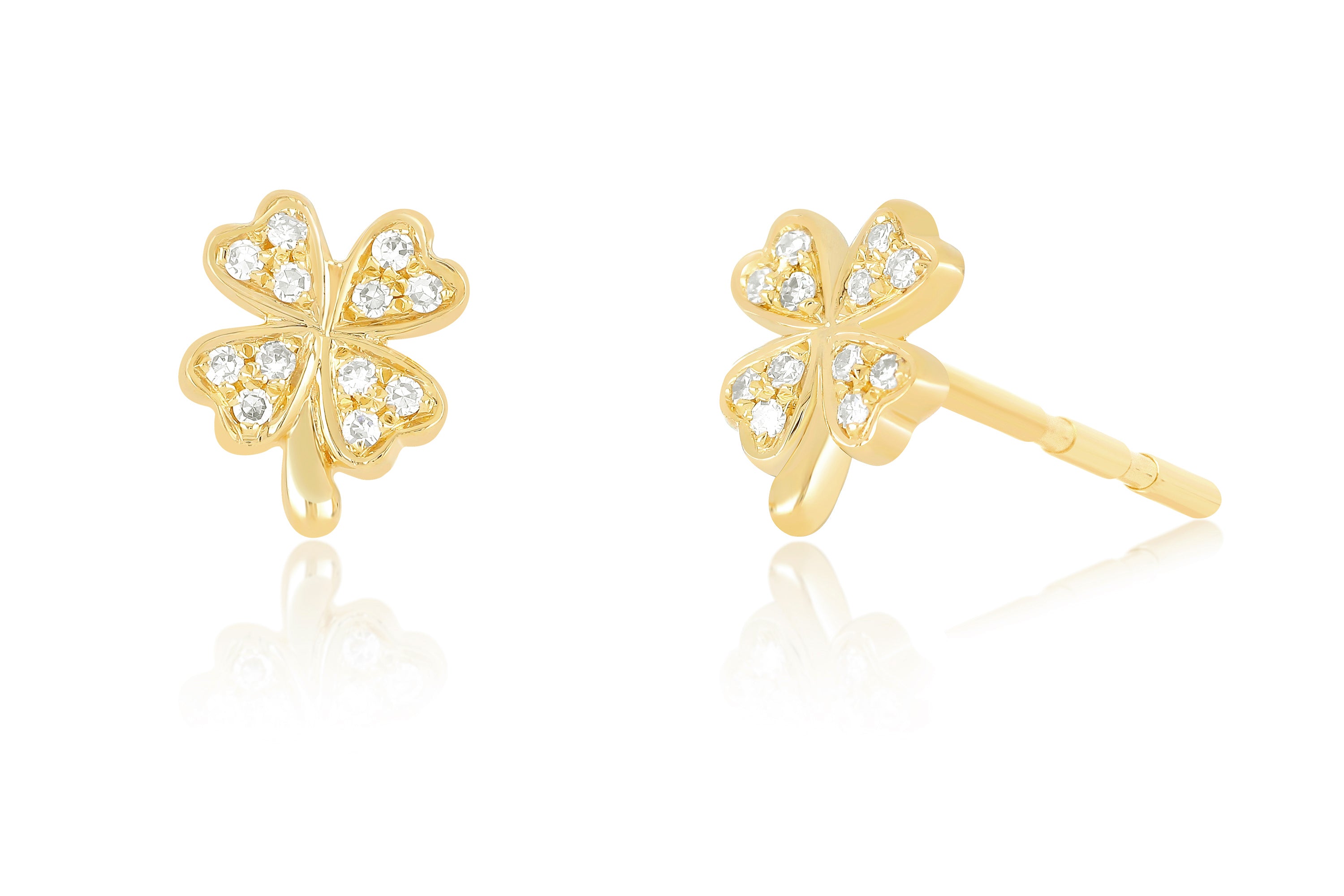 Diamond Mini Clover Stud Earring