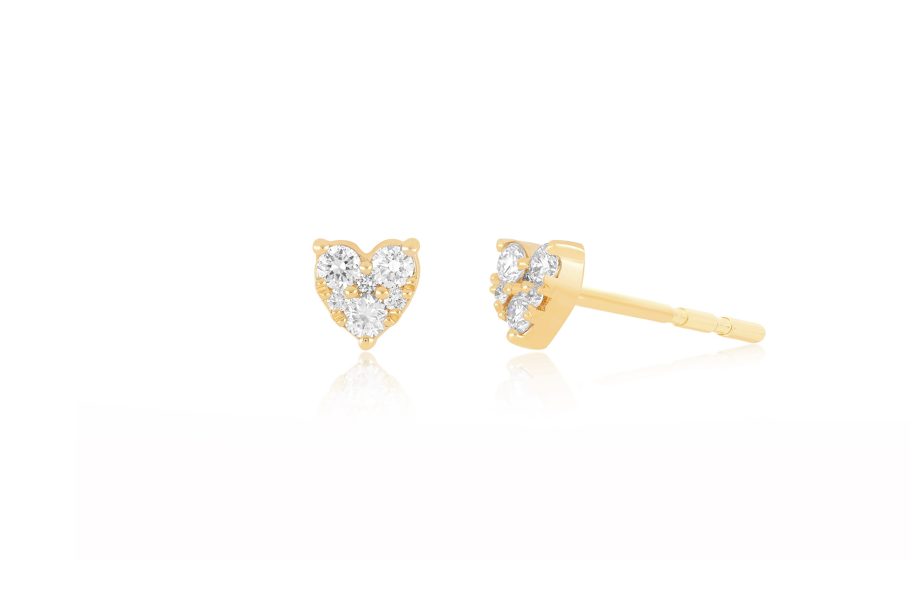 Full Cut Diamond Mini Heart Stud Earring