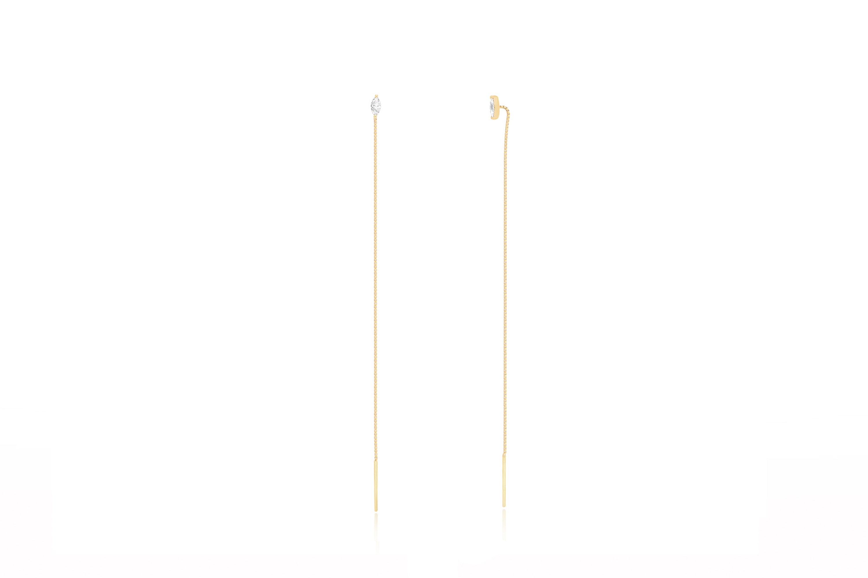 Marquise Diamond Liquid Gold Threader Earring