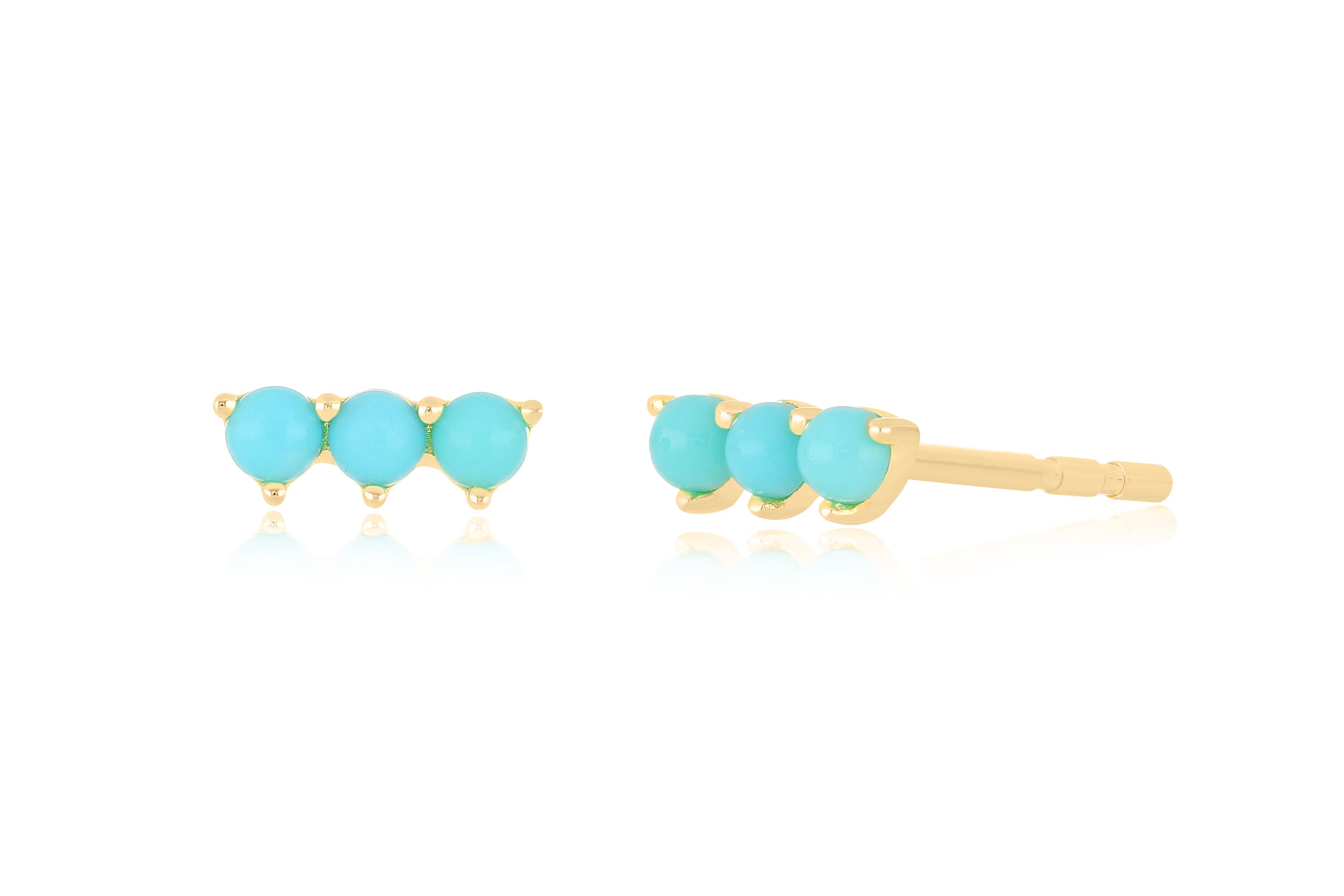 Turquoise Prong Set Bar Stud Earring