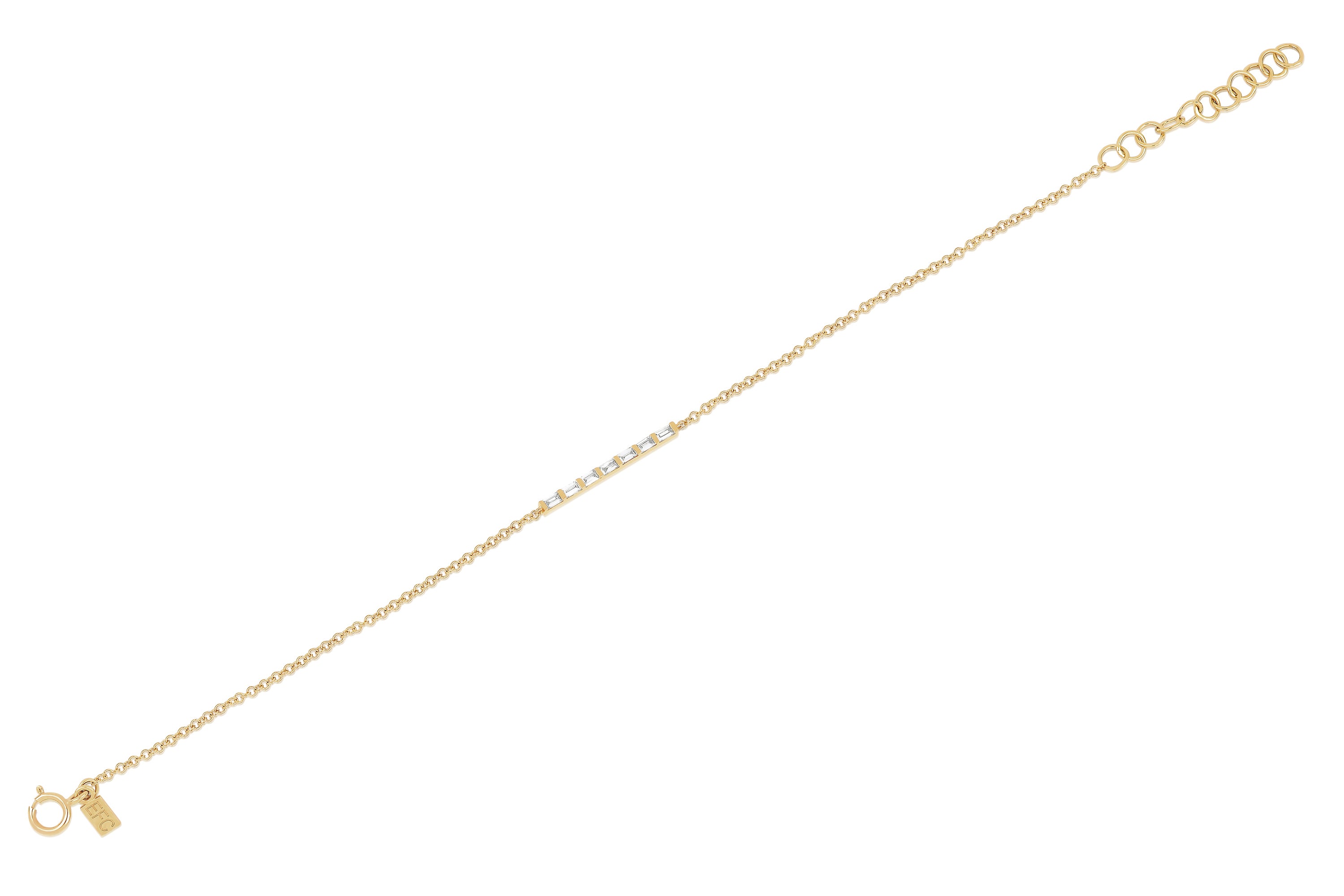 Diamond Baguette Bar Chain Bracelet