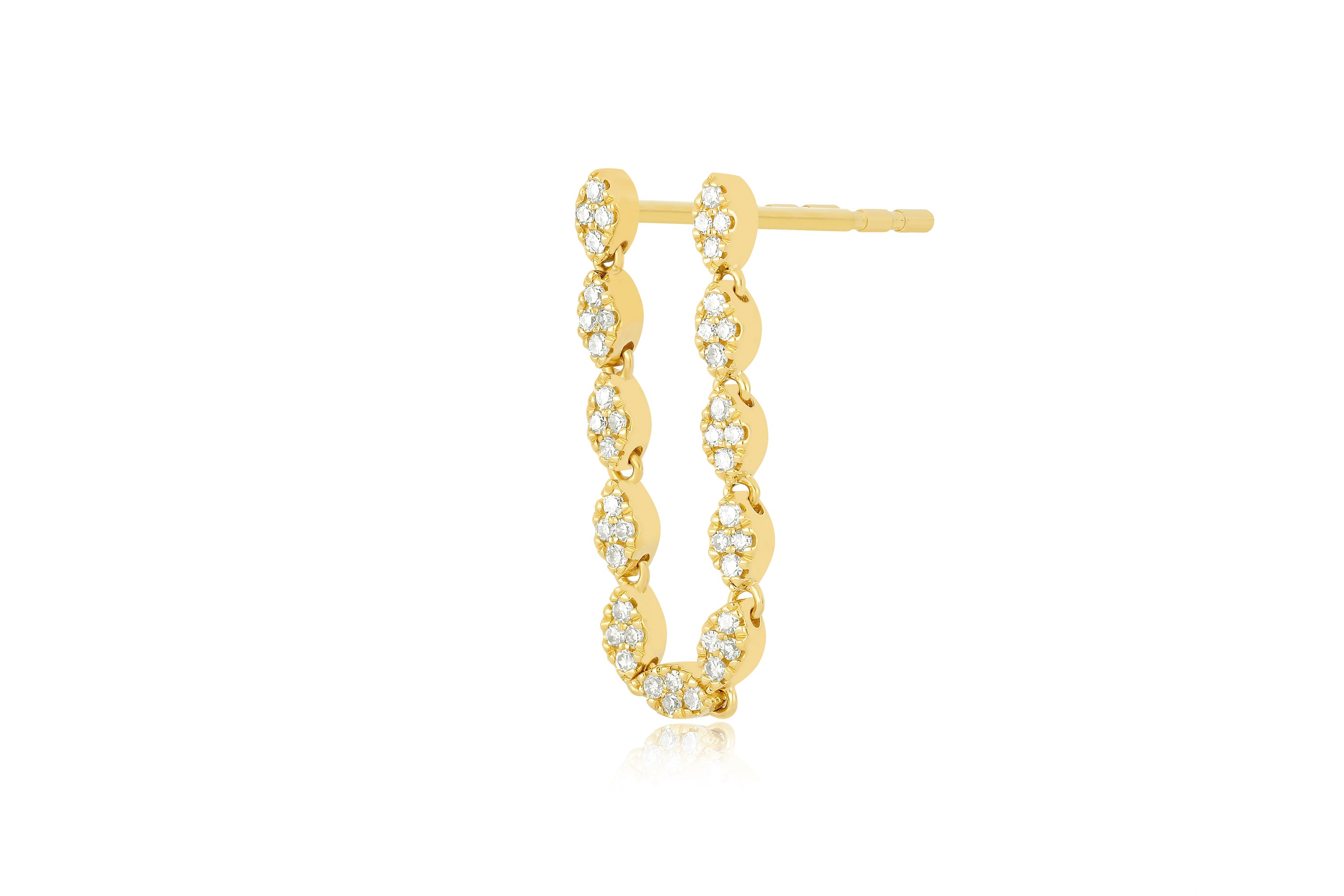 Single Pav Diamond Marquise Double Stud Earring