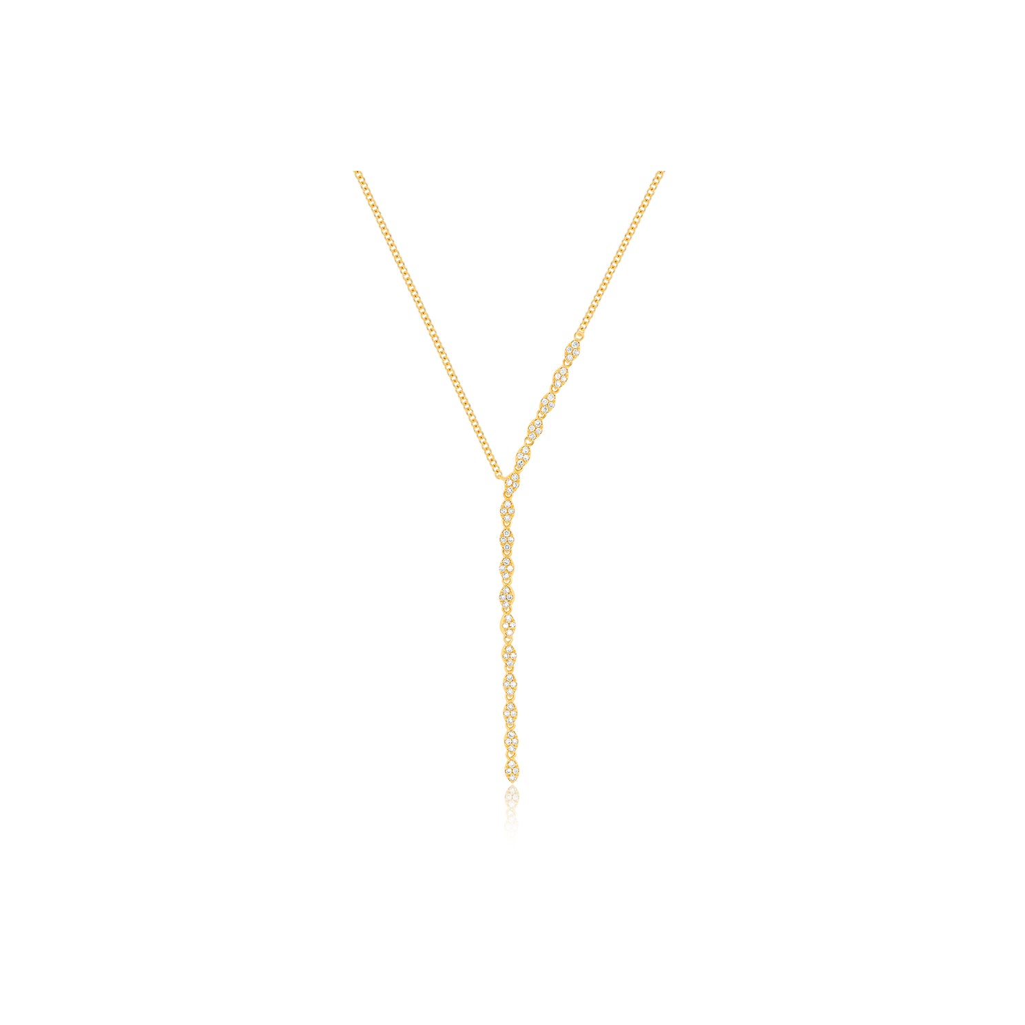 Pav Diamond Marquise Waterfall Necklace