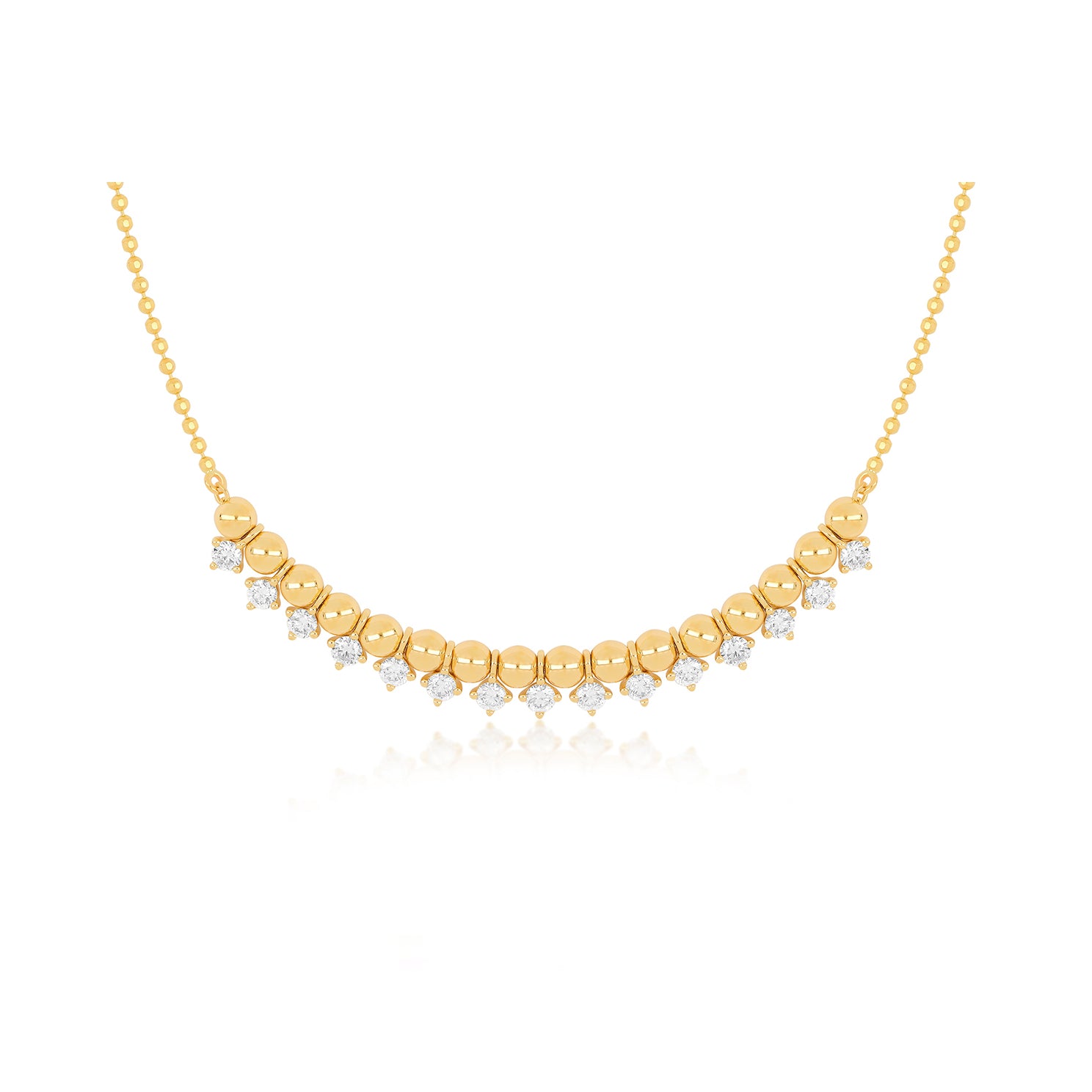 Diamond & Gold Ball Necklace