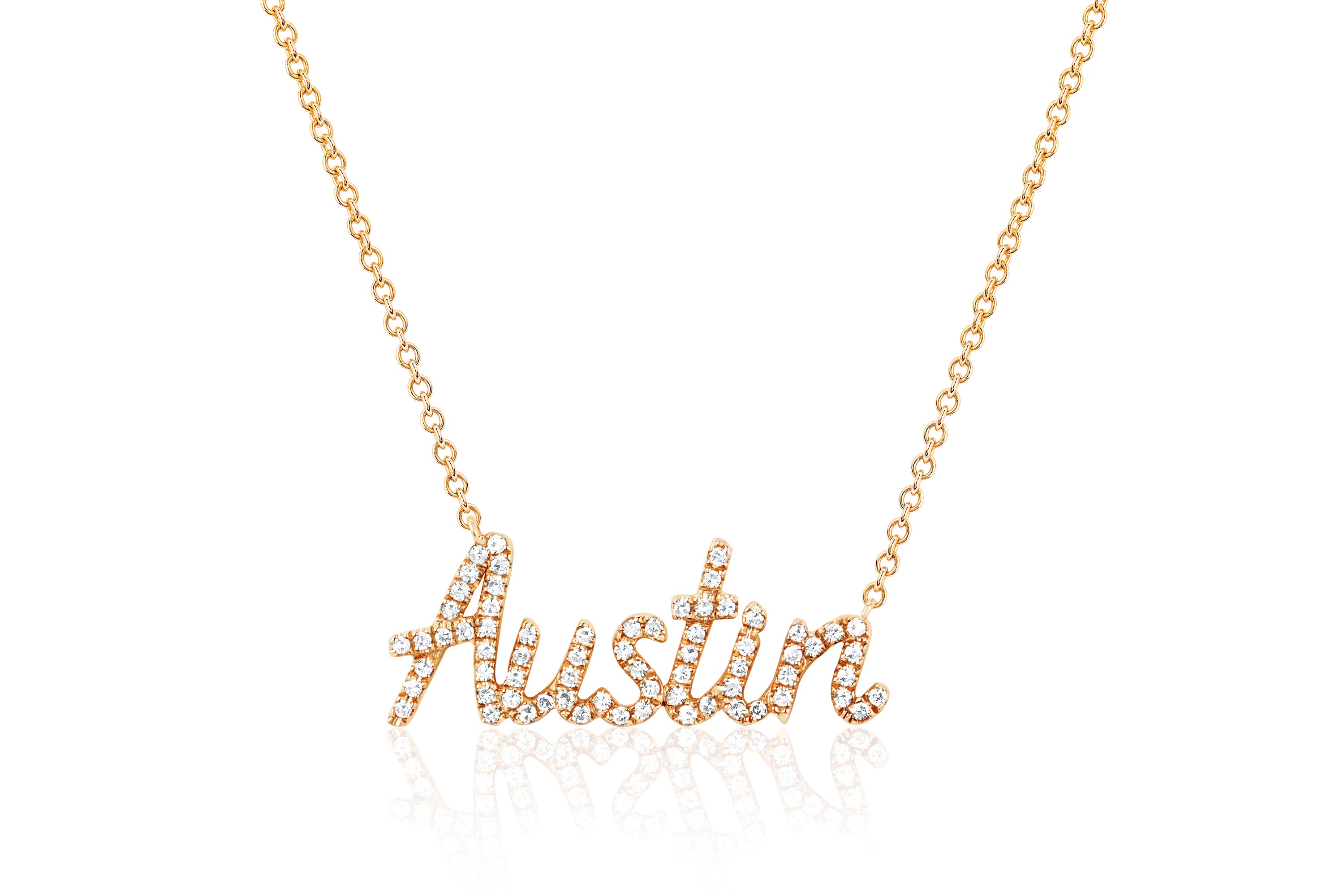 Script Diamond Custom Initial Necklace